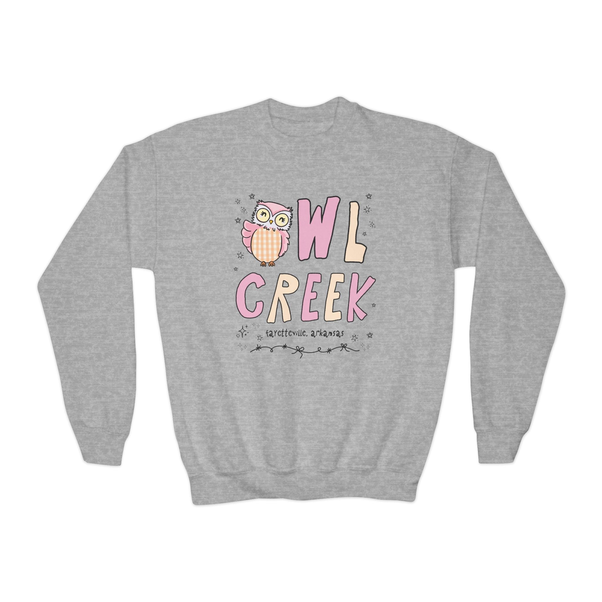 Owl Creek Kids Sweatshirt: Pink and Beige Letters - Opal and June