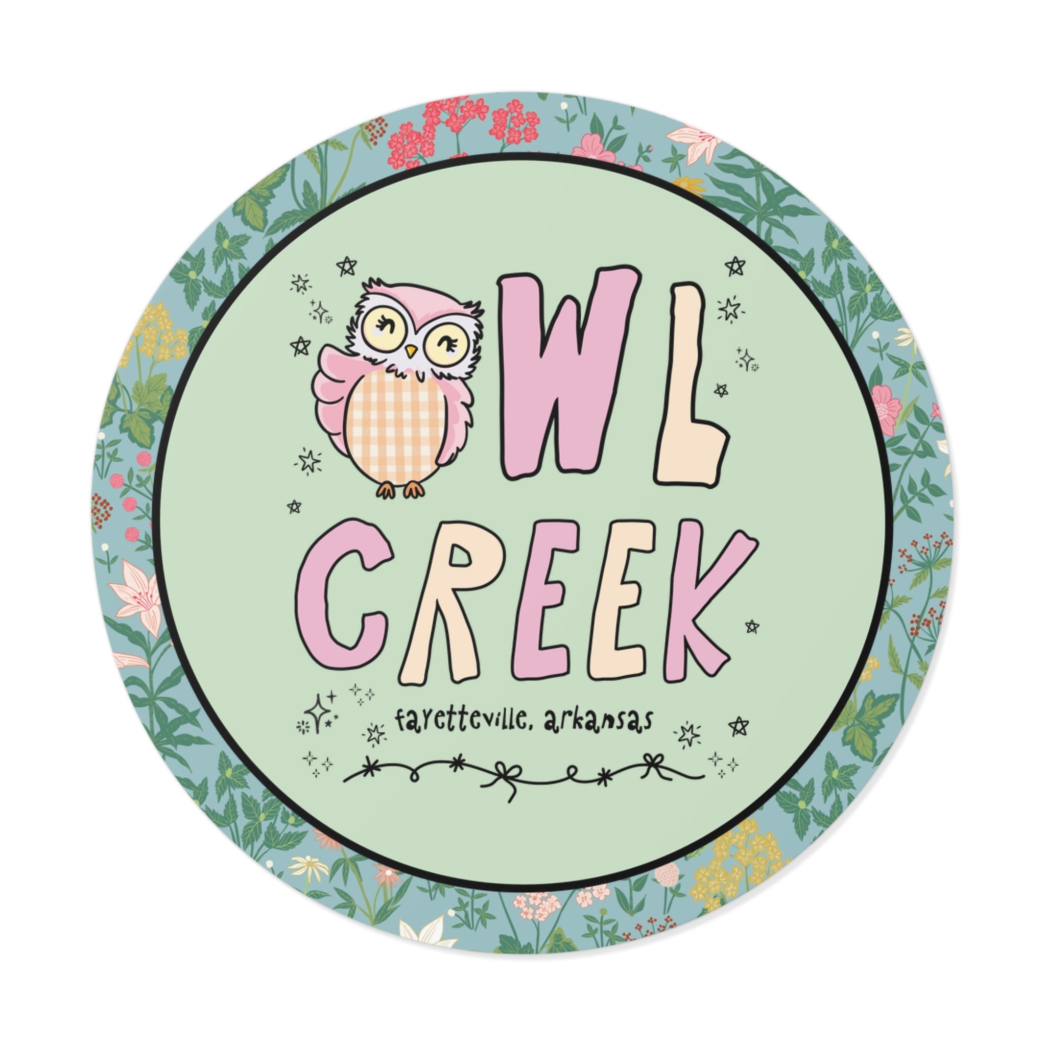 Owl Creek Sticker: Pink and Beige Letters - Opal and June