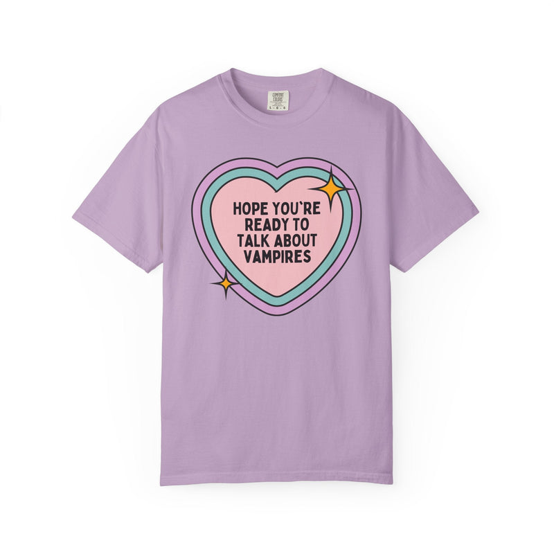 Paranormal Vampire Halloween Tee Shirt with Cute Rainbow Heart, Funny Saying Romance Reader T-Shirt for Bookworm Who Loves Vampire Novels - Opal and June