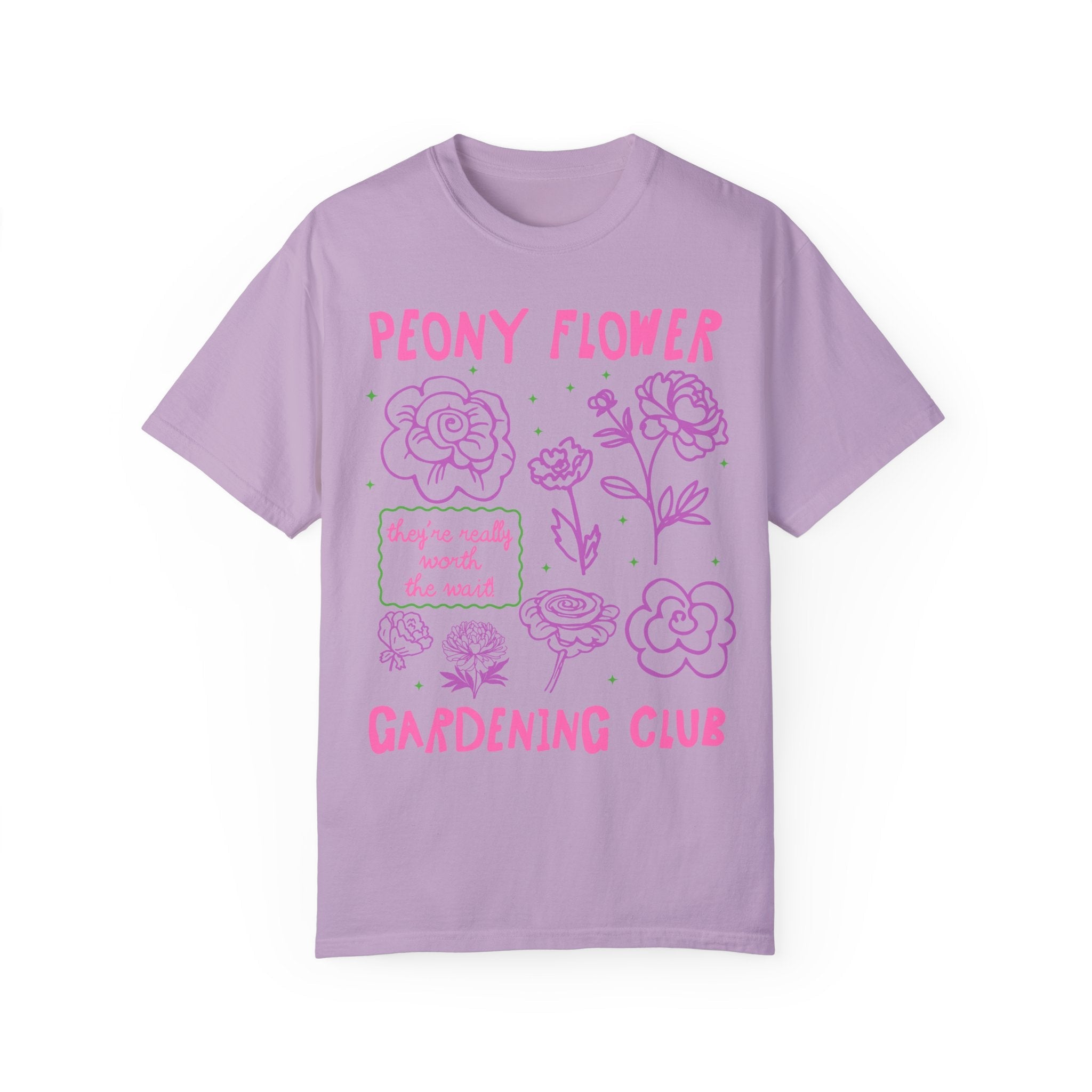 Peony Flower Gardening Club: Cute Gardening T-Shirt for Mom Who Grows Peonies, Flower Farmer Tee, Cut Flower Gardening Shirt for Gardener - Opal and June