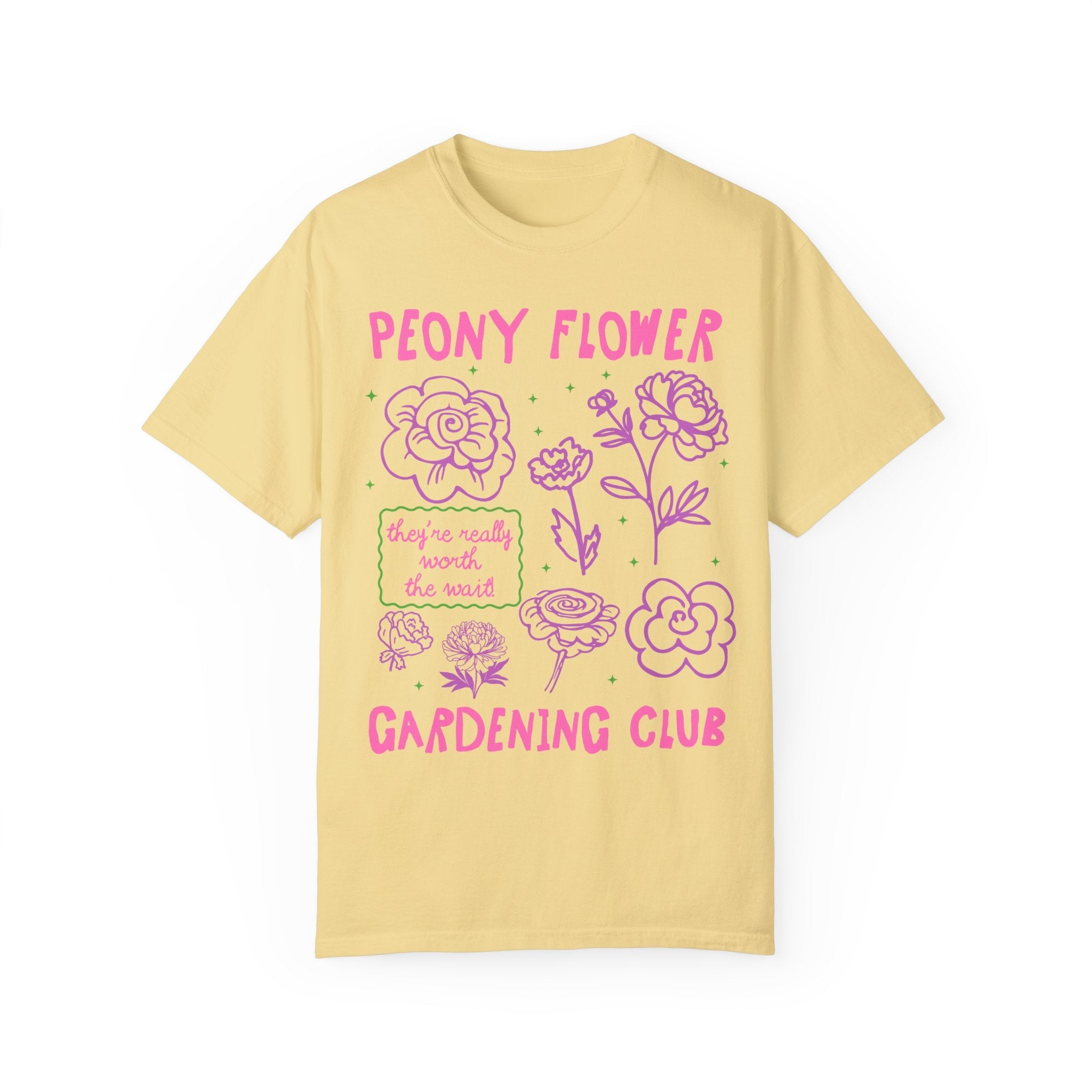 Peony Flower Gardening Club: Cute Gardening T-Shirt for Mom Who Grows Peonies, Flower Farmer Tee, Cut Flower Gardening Shirt for Gardener - Opal and June