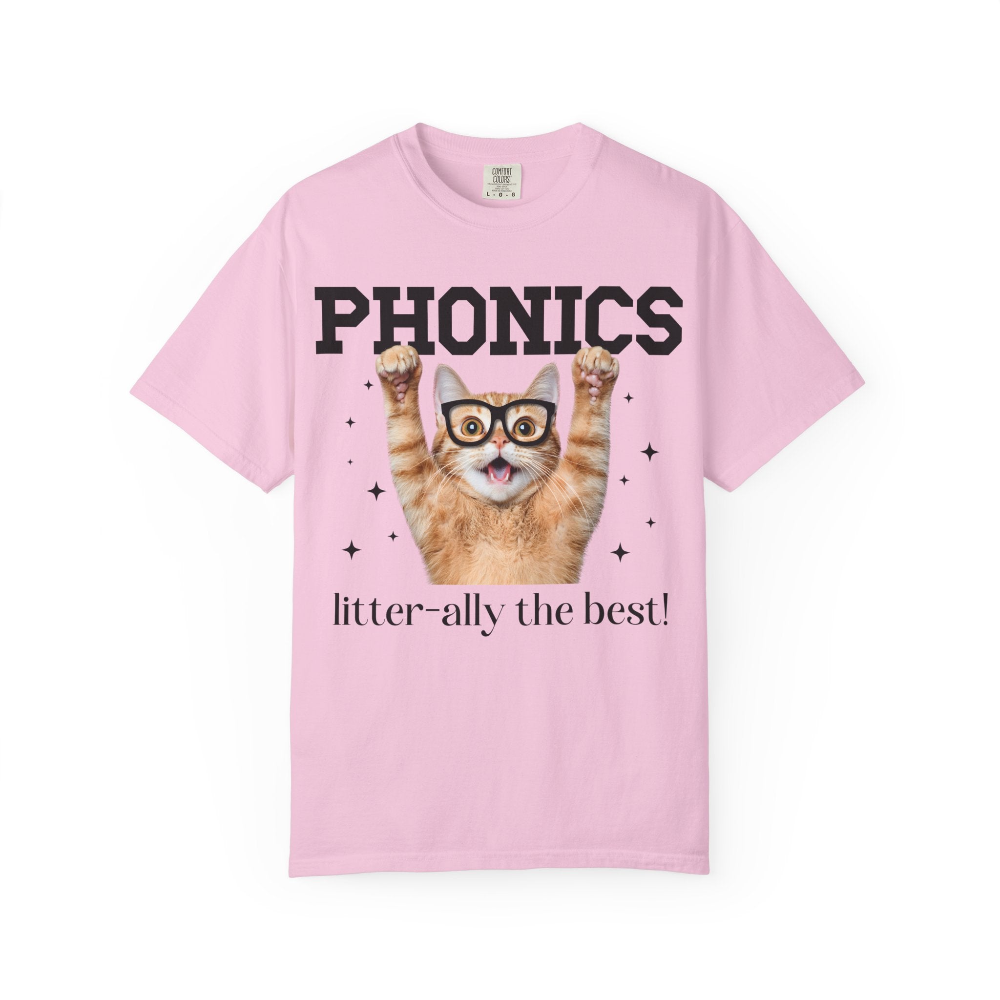 Phonics Teacher Cat Lover Tee Shirt for Back to School, Funny Saying Cat Mom or Cat Dad Gift, First Day of School Teacher Team Shirt - Opal and June