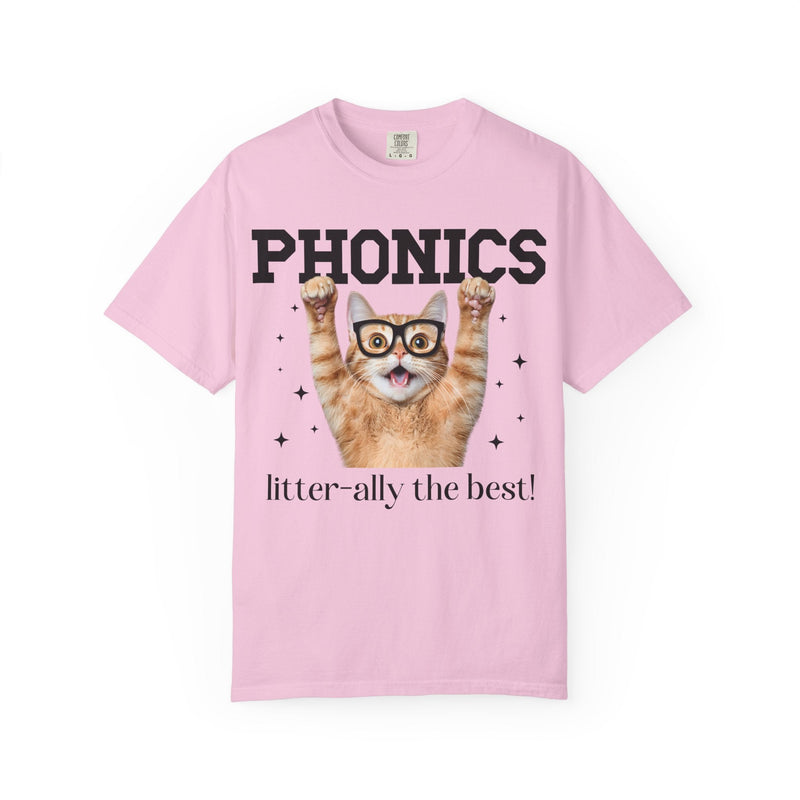 Phonics Teacher Cat Lover Tee Shirt for Back to School, Funny Saying Cat Mom or Cat Dad Gift, First Day of School Teacher Team Shirt - Opal and June