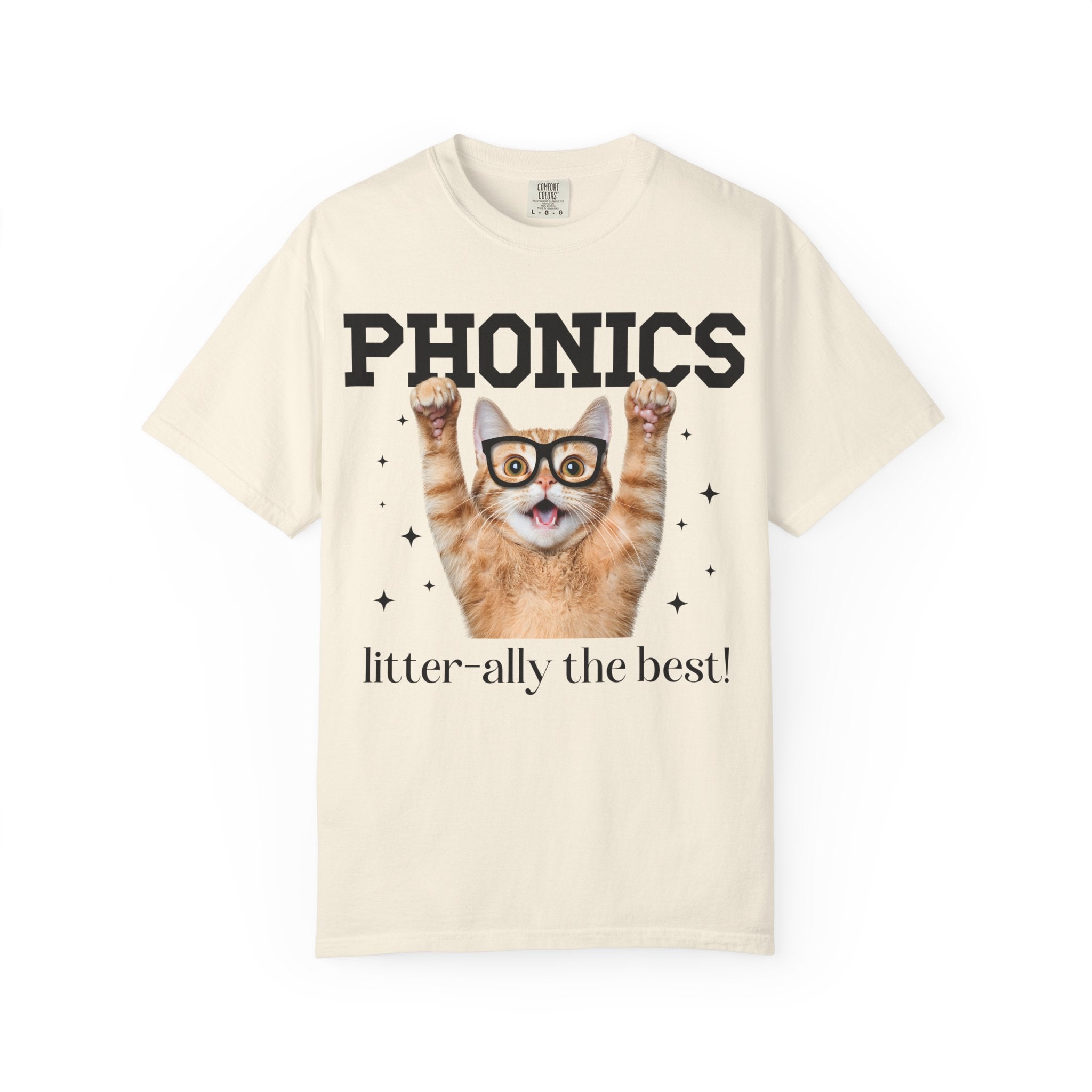 Phonics Teacher Cat Lover Tee Shirt for Back to School, Funny Saying Cat Mom or Cat Dad Gift, First Day of School Teacher Team Shirt - Opal and June