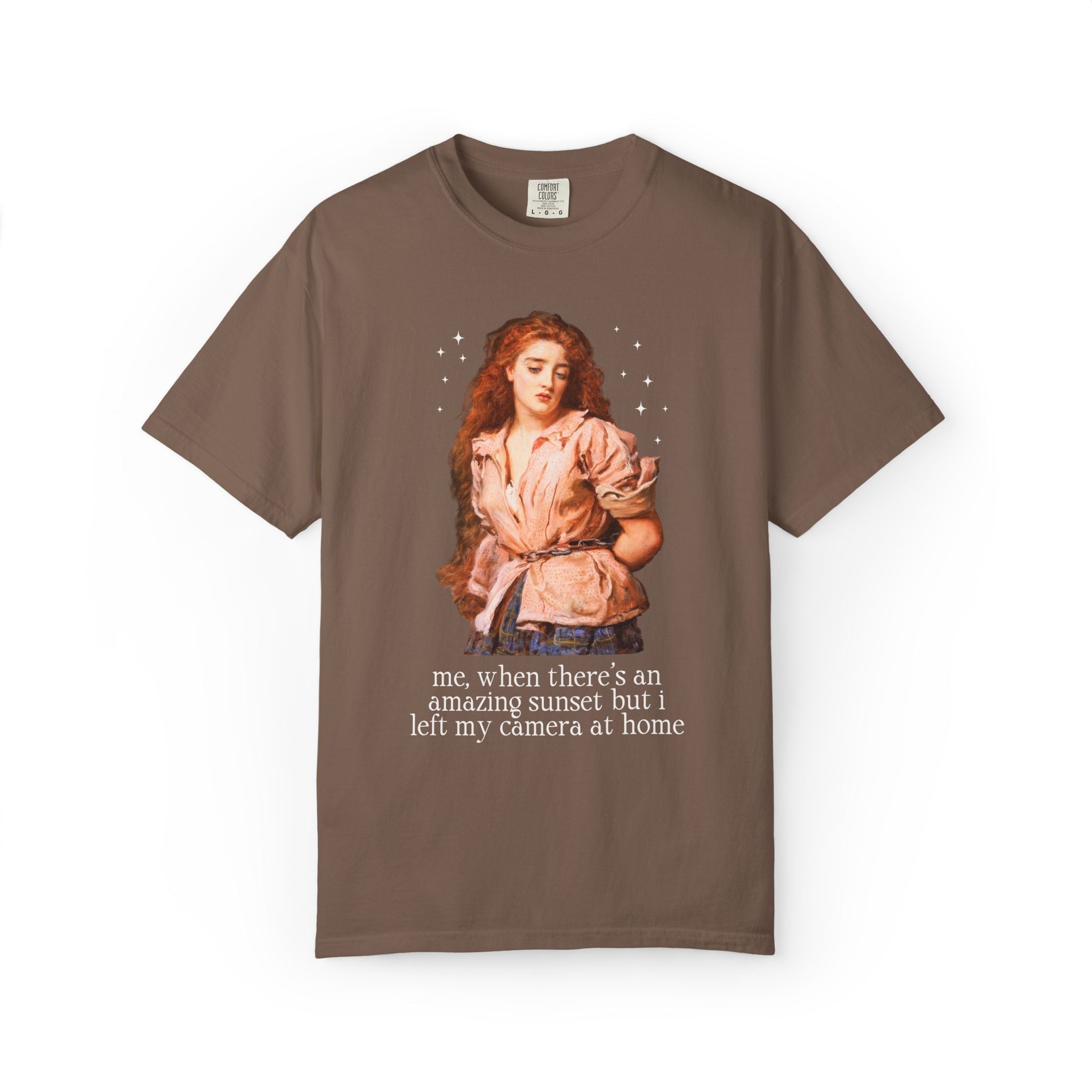 Photographer Art History Tee Shirt, Famous Painting: Me, When There's an Amazing Sunset but I Left My Camera at Home, Photography Major Gift - Opal and June