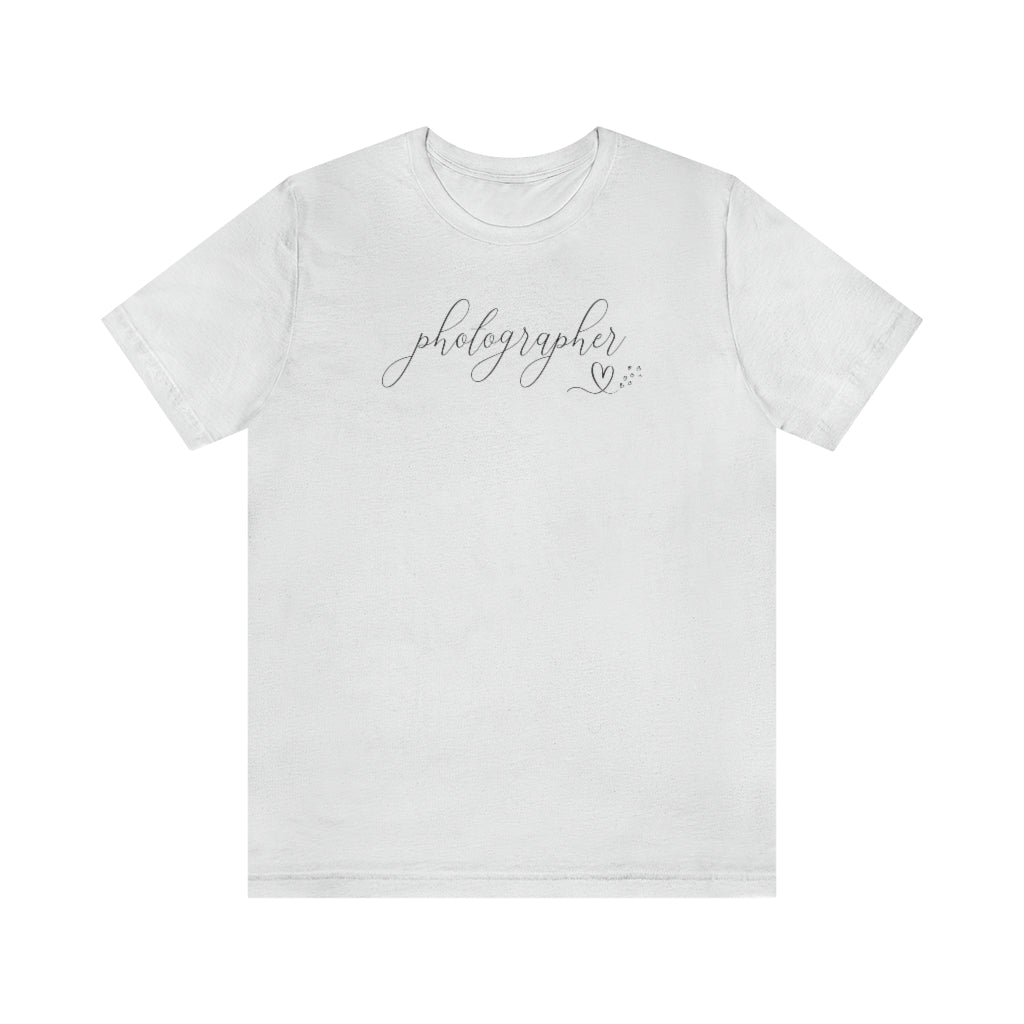 Photographer Tee with Heart: Minimalist Gift for Photographer - Opal and June