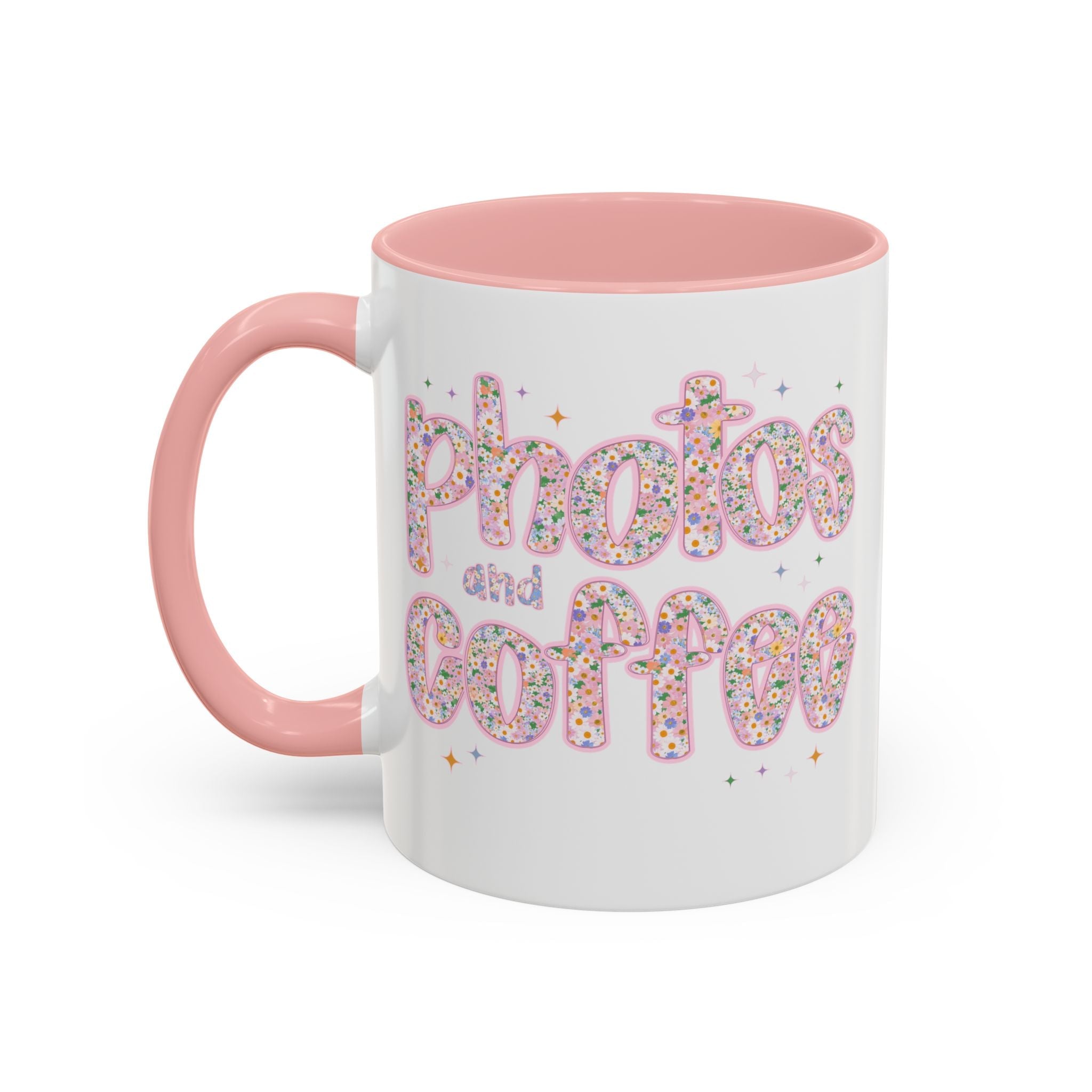 Photos and Coffee 11 Oz Mug: Cute Photographer Gift for Coffee Lover, Floral Wedding Photographer or Elopement Photographer Thank You Gift - Opal and June