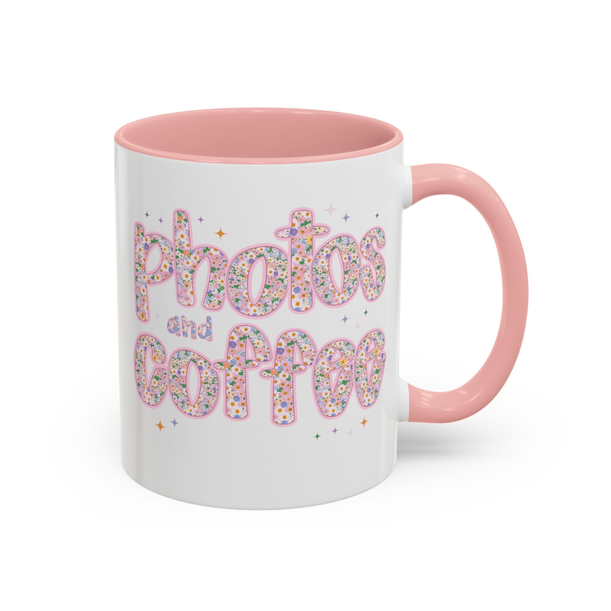 Photos and Coffee 11 Oz Mug: Cute Photographer Gift for Coffee Lover, Floral Wedding Photographer or Elopement Photographer Thank You Gift - Opal and June