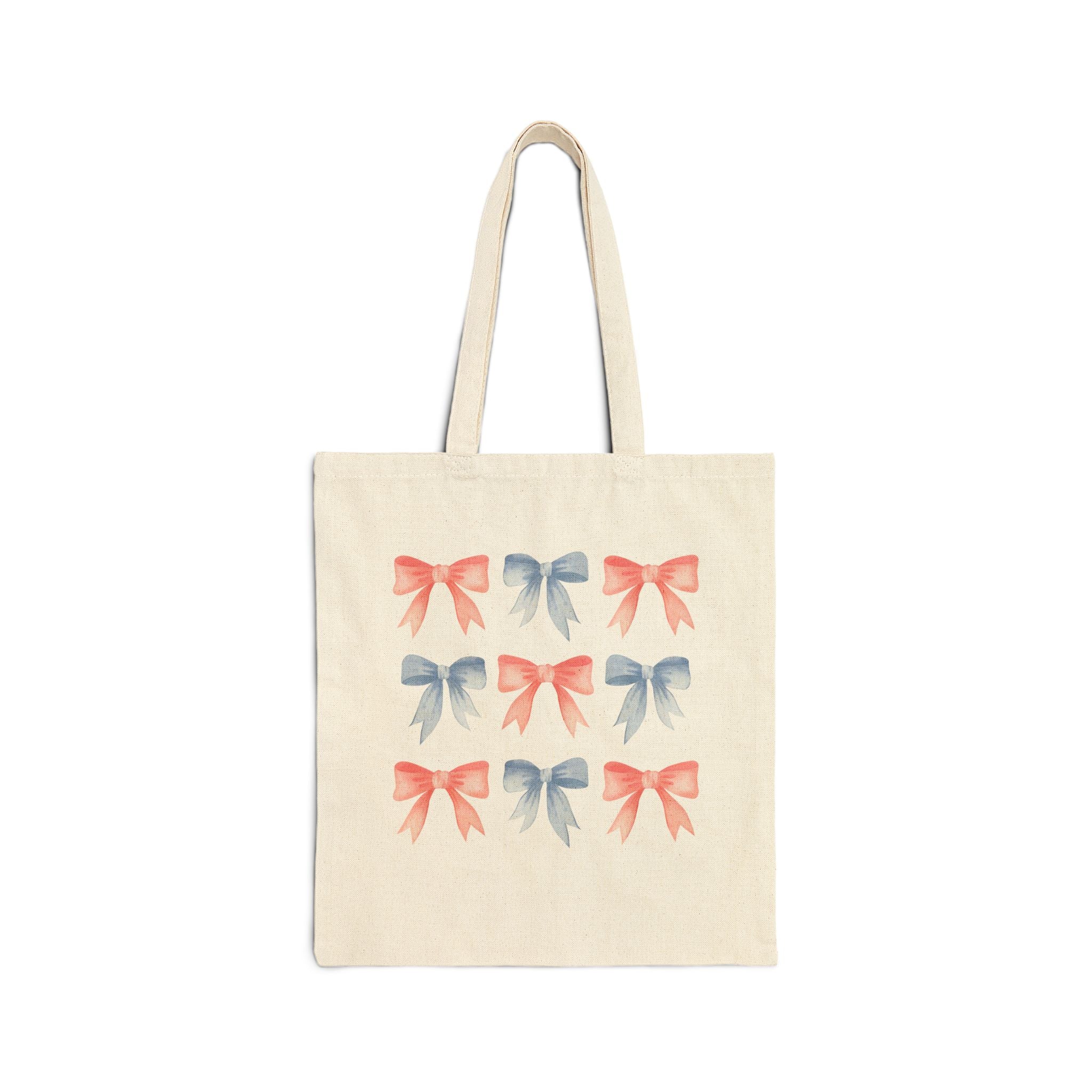 Pink and Blue Bow Tote Bag - Opal and June