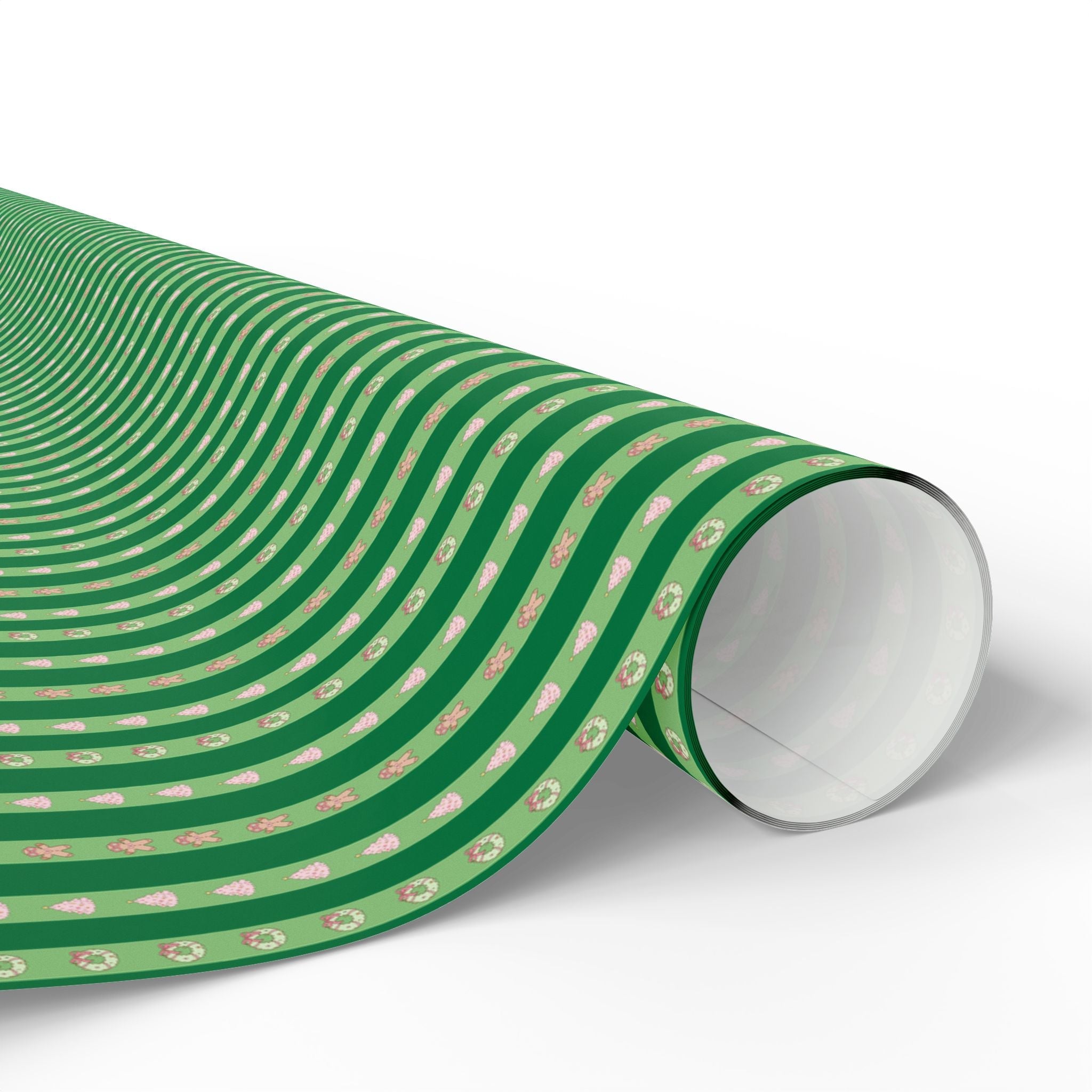 Pink and Green Christmas Wrapping Paper - Opal and June