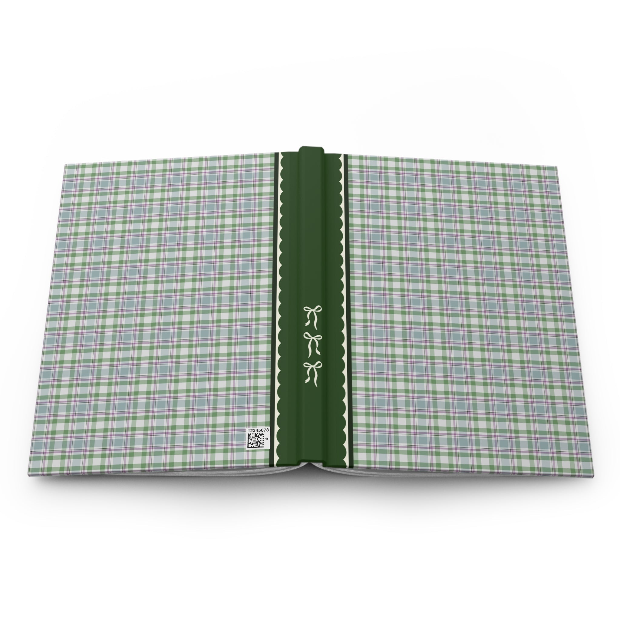 Plaid Notebook with Bows: Green - Opal and June