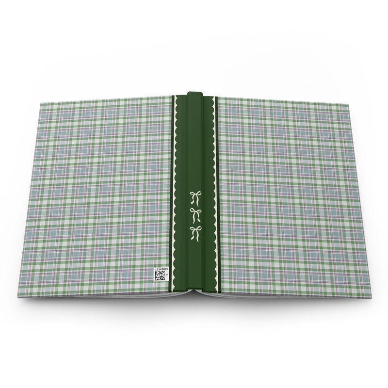 Plaid Notebook with Bows: Green - Opal and June