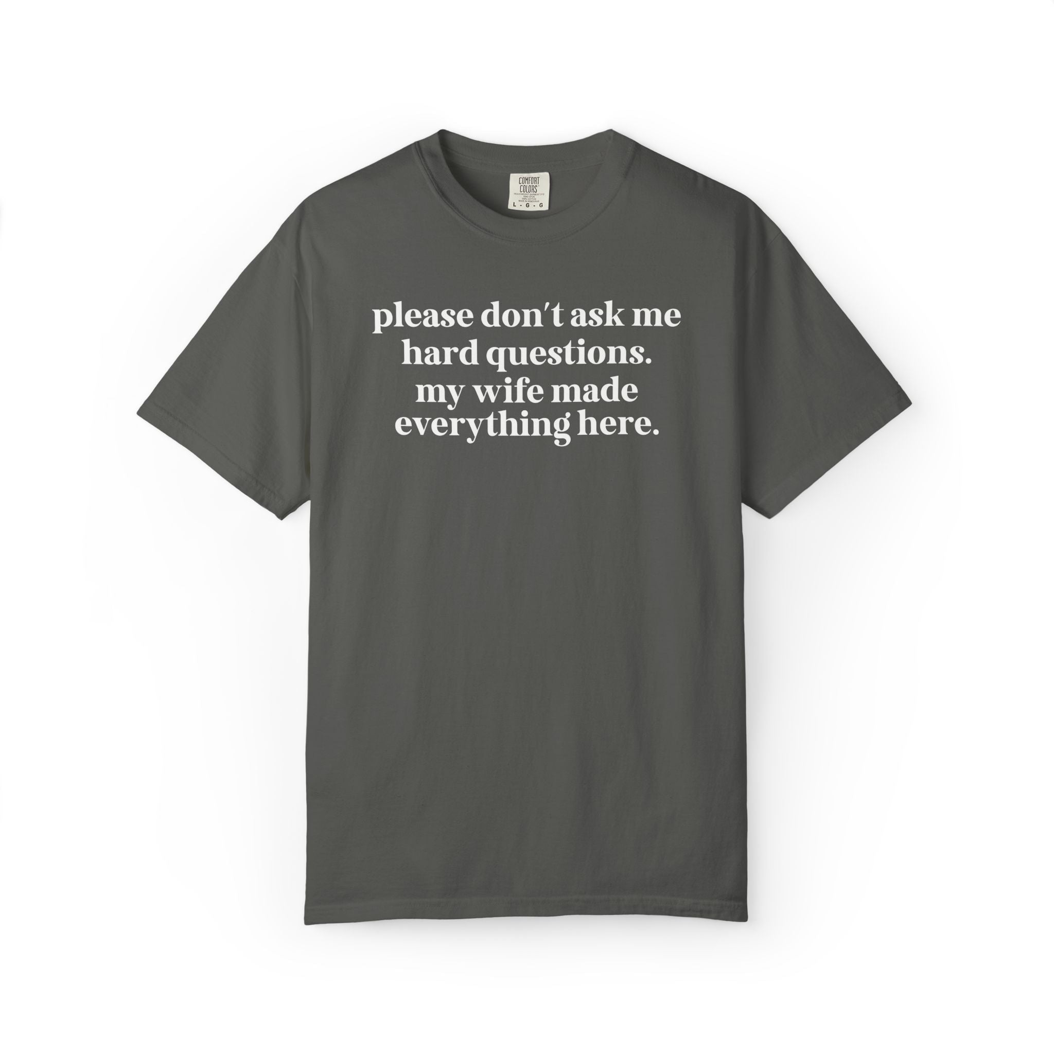 Please Don't Ask Me Hard Questions Funny Market Booth T-Shirt - Opal and June