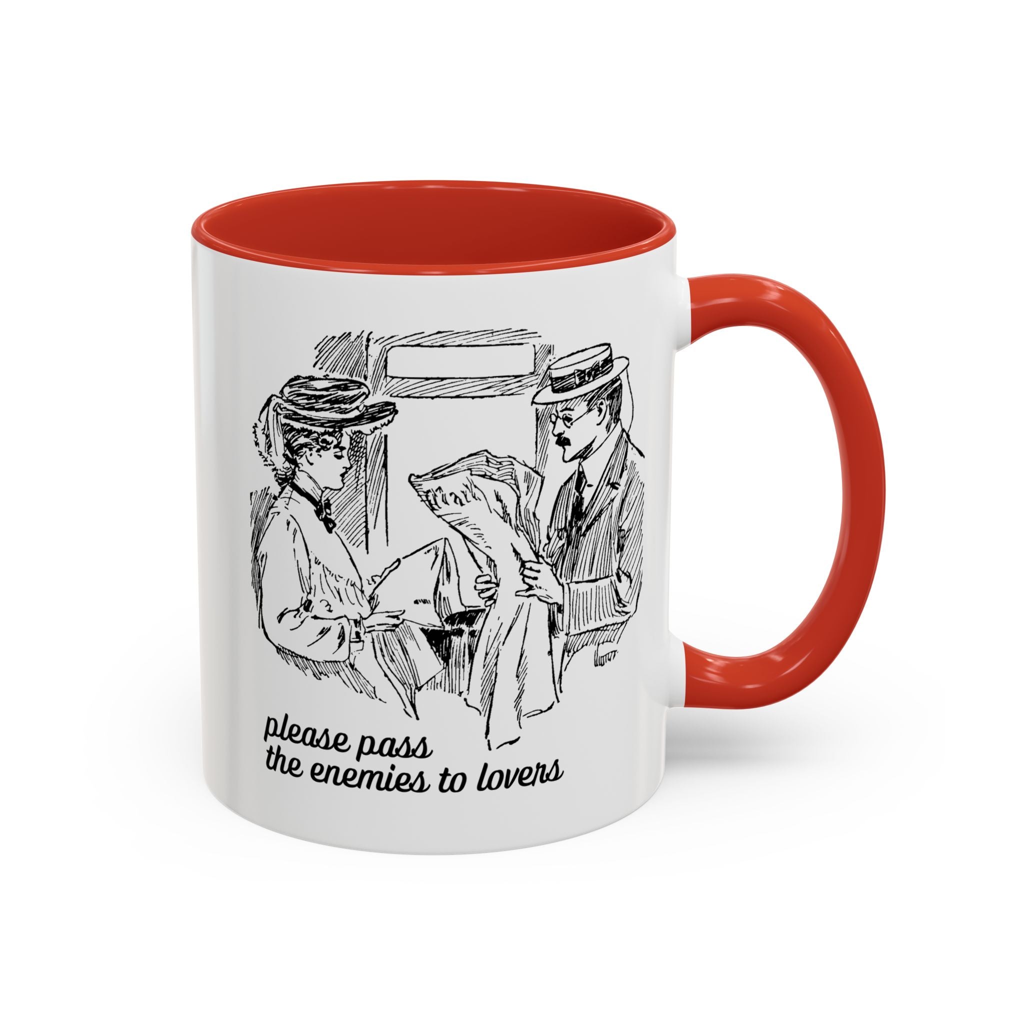 Please Pass the Enemies to Lovers Coffee Mug: Romance Reader Gift Historical Fiction Bookworm | Silly Romance Tropes Mug, Bookish Gift Idea - Opal and June