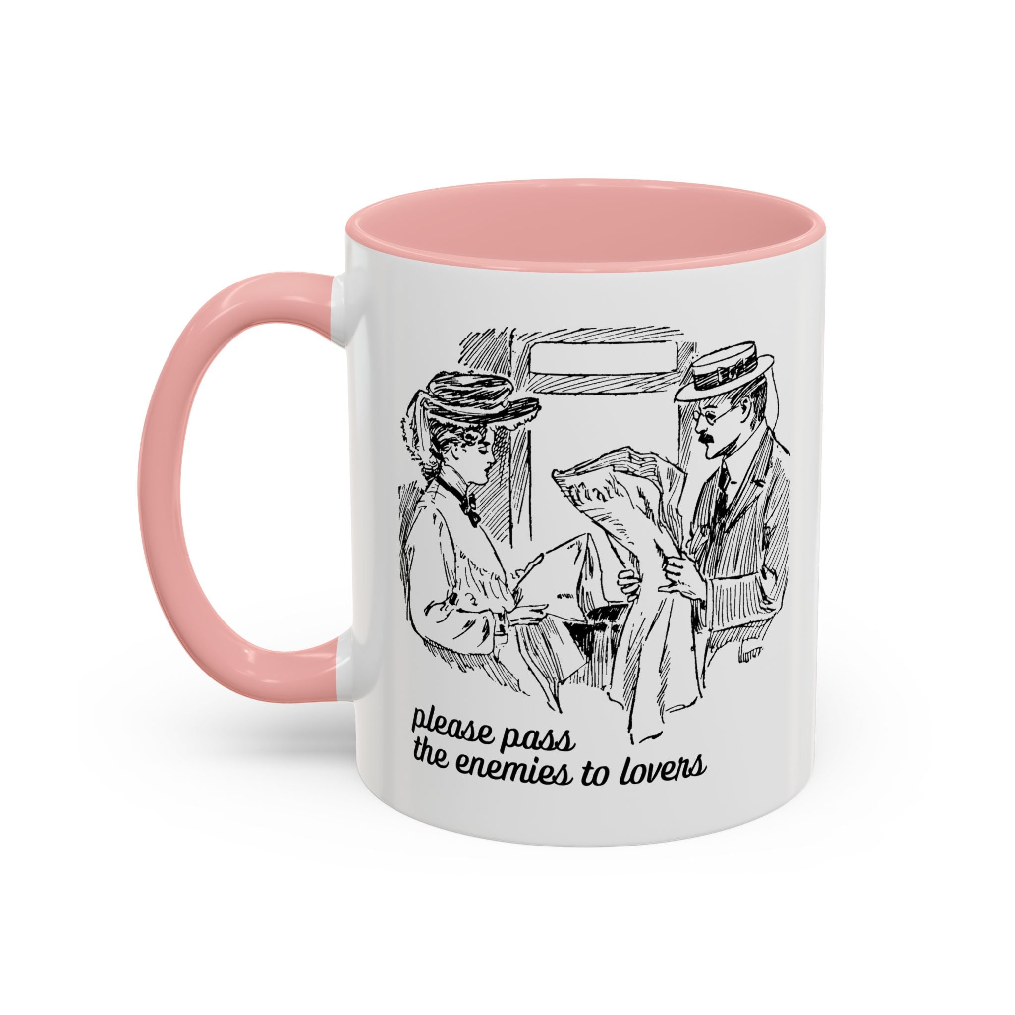 Please Pass the Enemies to Lovers Coffee Mug: Romance Reader Gift Historical Fiction Bookworm | Silly Romance Tropes Mug, Bookish Gift Idea - Opal and June