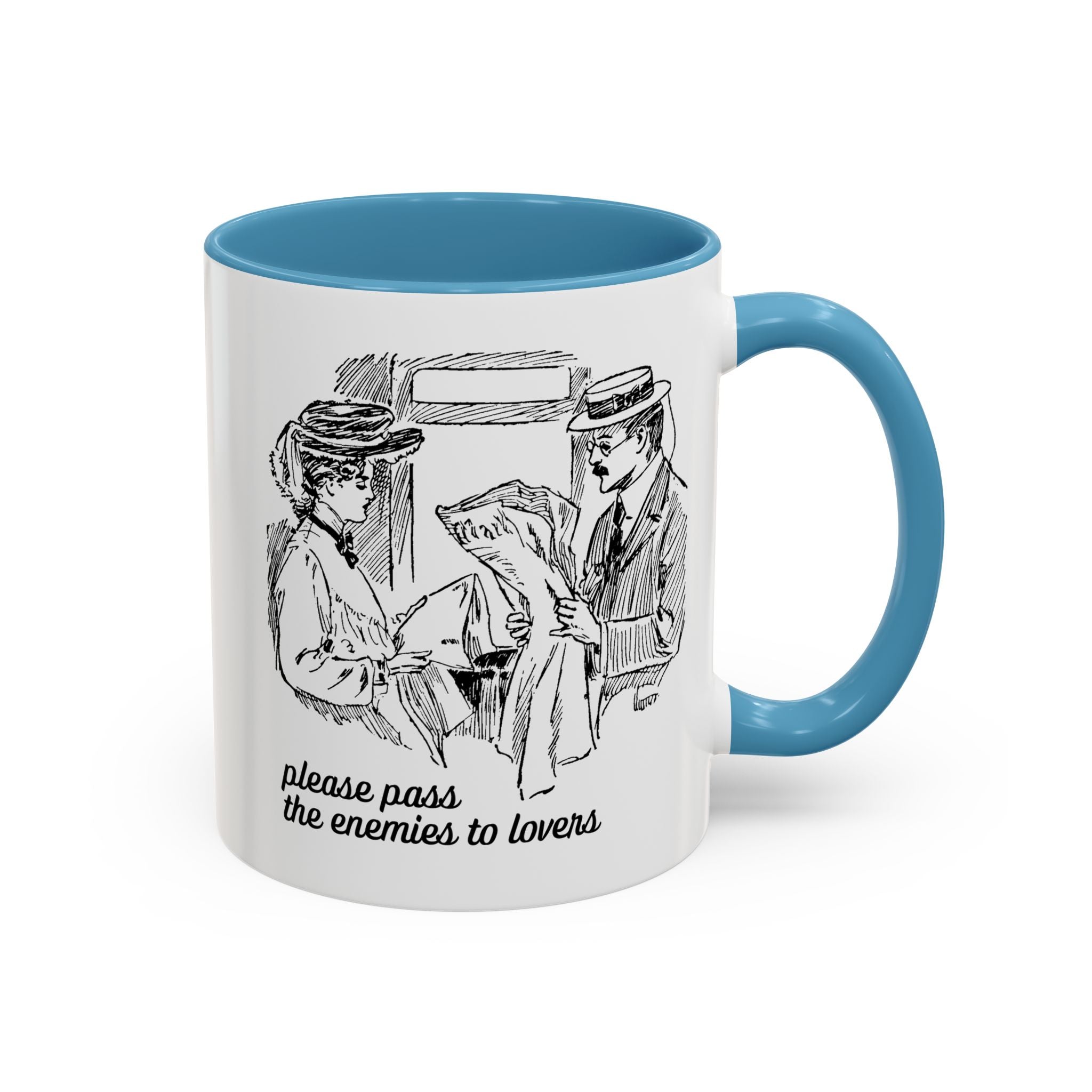 Please Pass the Enemies to Lovers Coffee Mug: Romance Reader Gift Historical Fiction Bookworm | Silly Romance Tropes Mug, Bookish Gift Idea - Opal and June