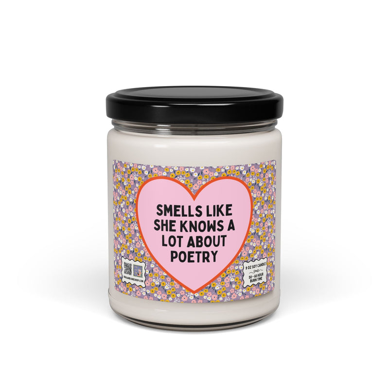 Poetry Professor Candle for Literature Major or Friend Who Loves Poetry, Cute Bookish Gift for Poet, Colorful Writing Gift, Poetry Teacher - Opal and June