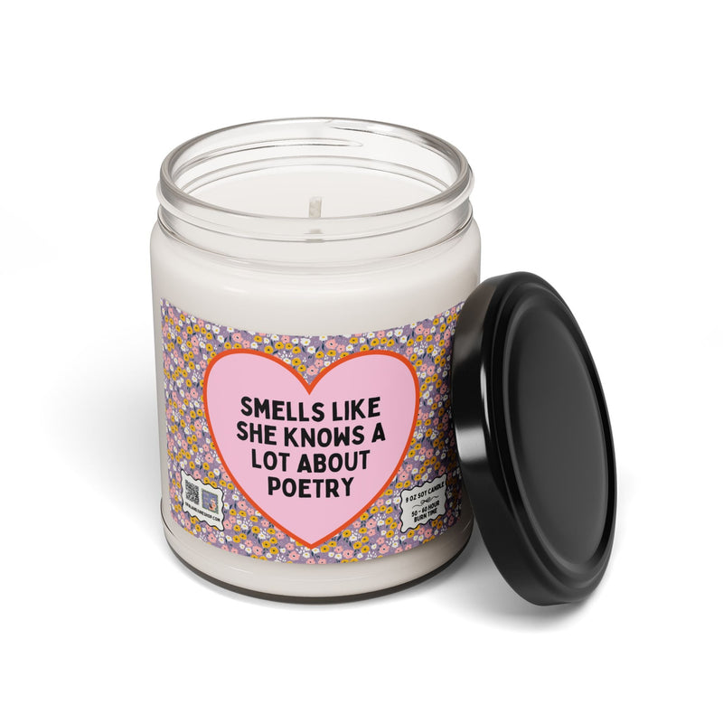 Poetry Professor Candle for Literature Major or Friend Who Loves Poetry, Cute Bookish Gift for Poet, Colorful Writing Gift, Poetry Teacher - Opal and June