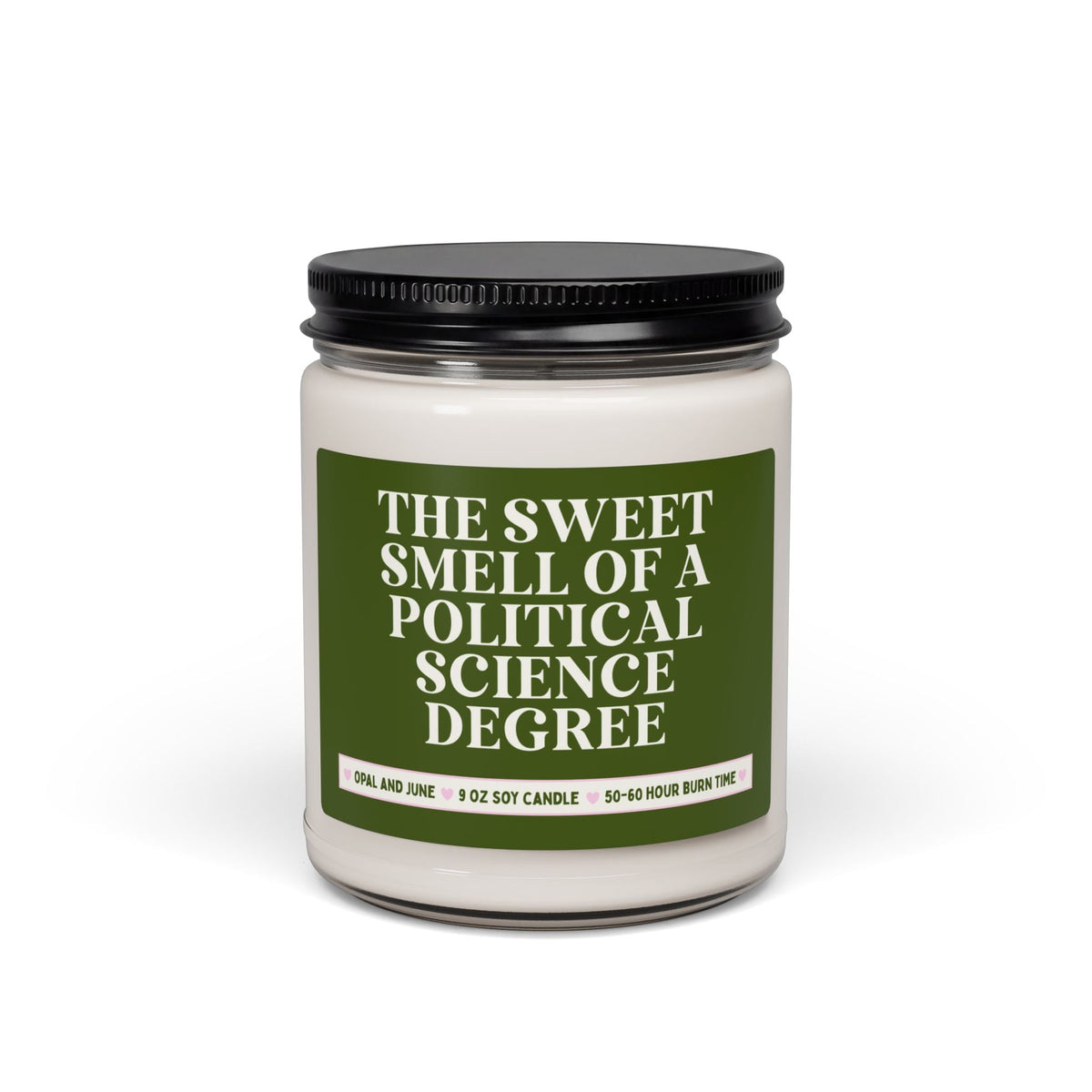 Political Science Major Gift for Friend Graduating College: 9 Oz Soy Candle for College Graduate Starting Law School, Future Lawyer Gift - Opal and June