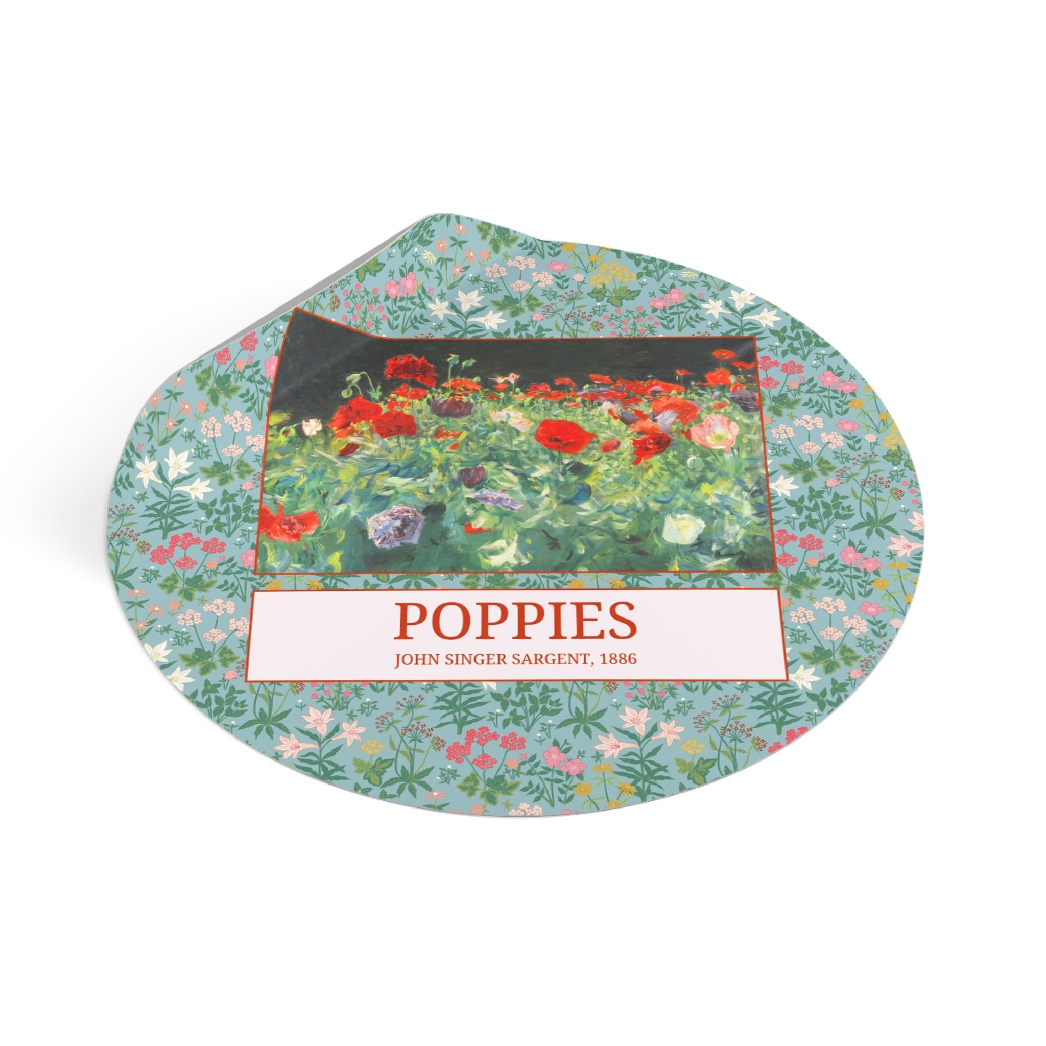 Poppies by John Singer Sargent Sticker, Floral Art History Gift for Art History Lover, Impressionist American Renaissance Art Movement Gift - Opal and June