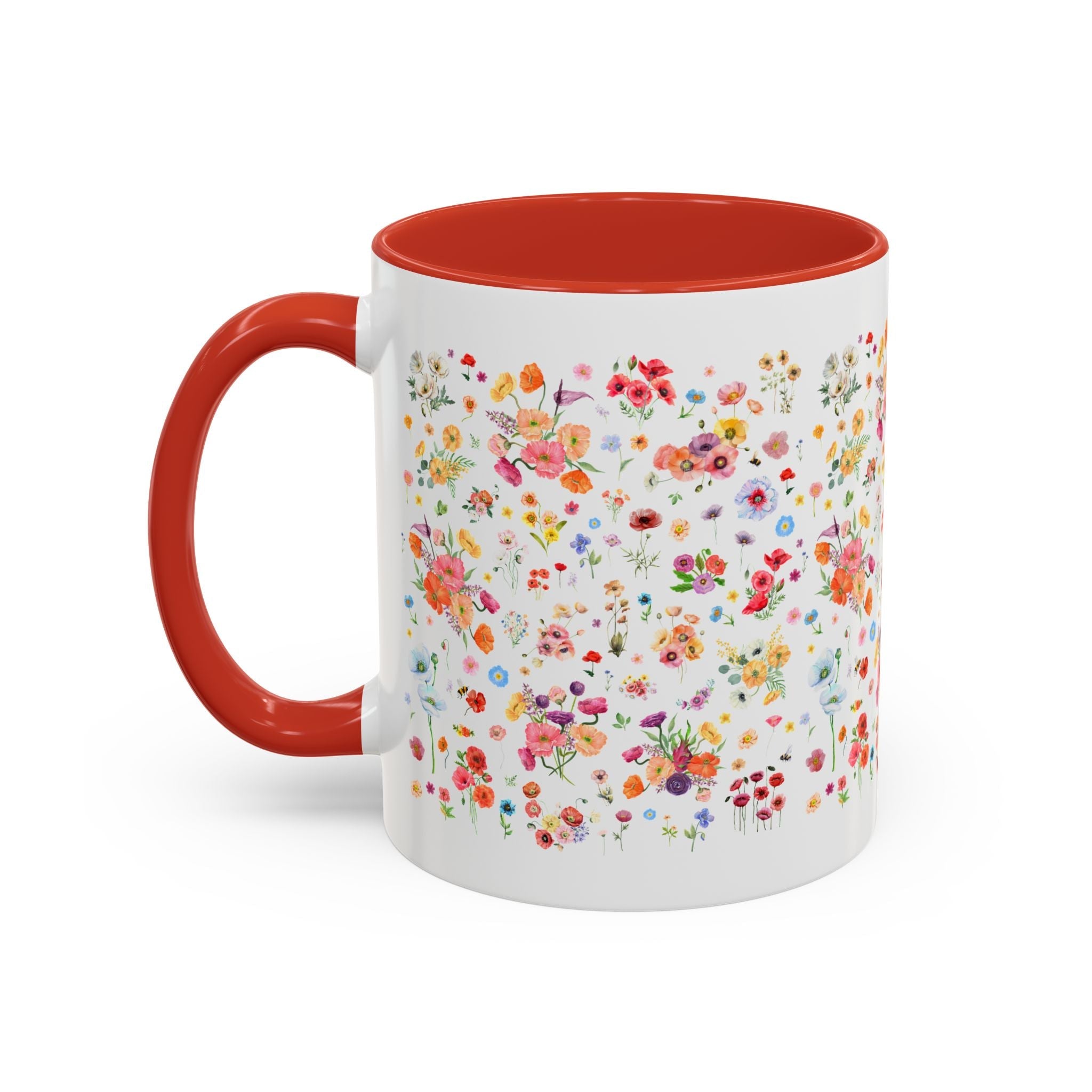 Poppy Flower 11 Oz Mug for Mom Who Gardens or Wedding Florist Who Loves Poppies, Cute Boho Gardening Mug, Cut Flower Farmer or Gardener Gift - Opal and June