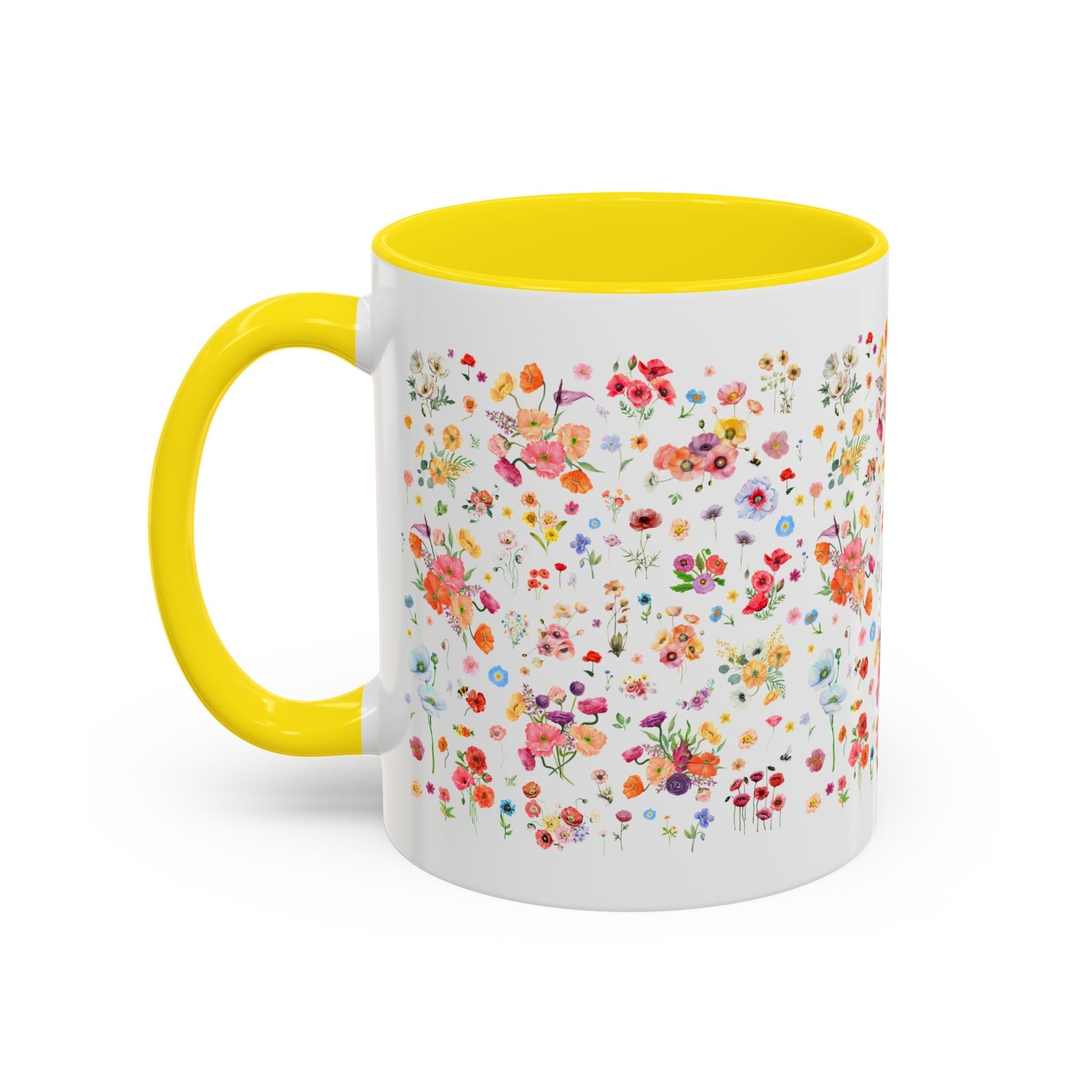 Poppy Flower 11 Oz Mug for Mom Who Gardens or Wedding Florist Who Loves Poppies, Cute Boho Gardening Mug, Cut Flower Farmer or Gardener Gift - Opal and June