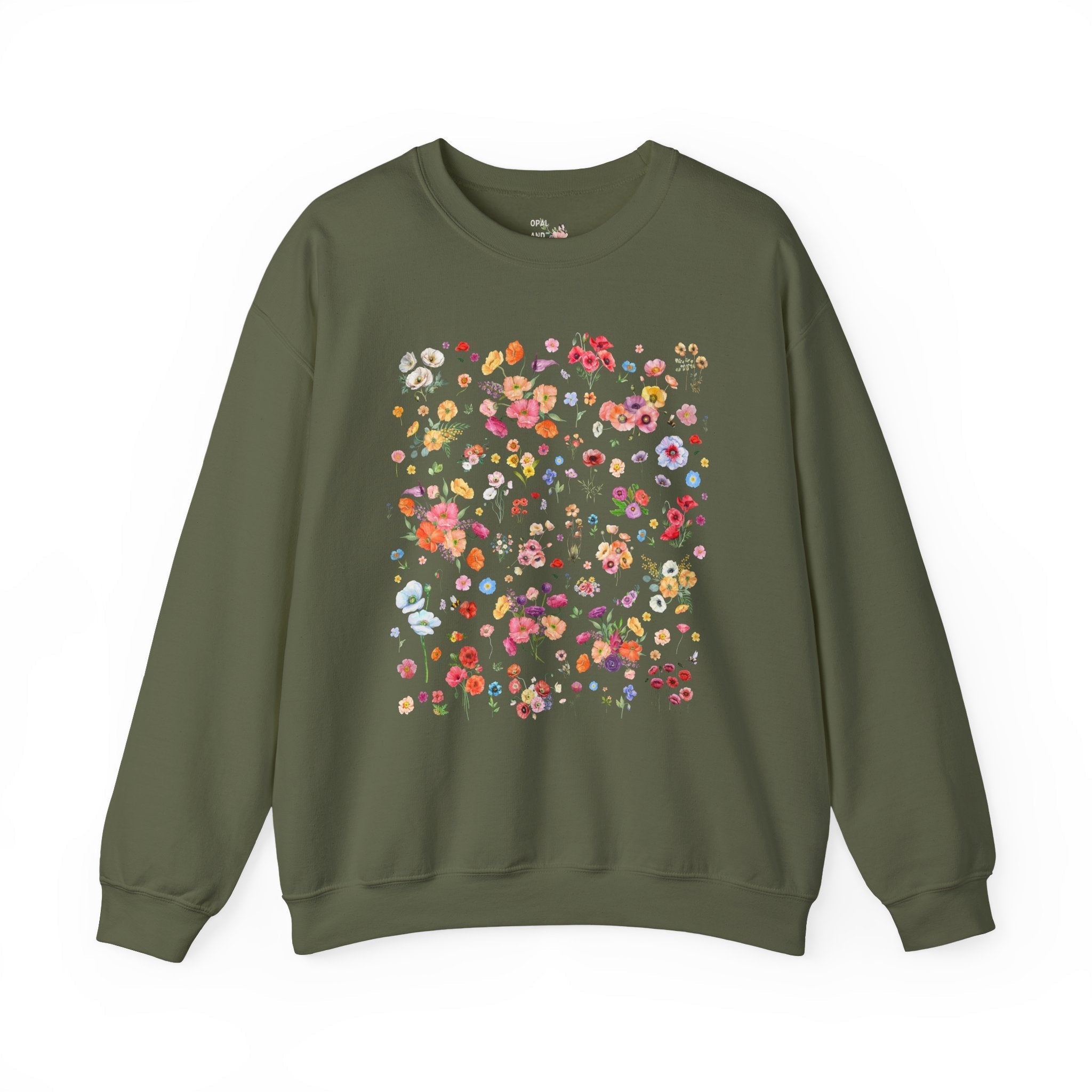 Poppy Flower Sweatshirt for Mom Who Gardens or Wedding Florist Who Loves Poppies, Cute Boho Gardening Shirt, Cut Flower Farmer or Gardener - Opal and June
