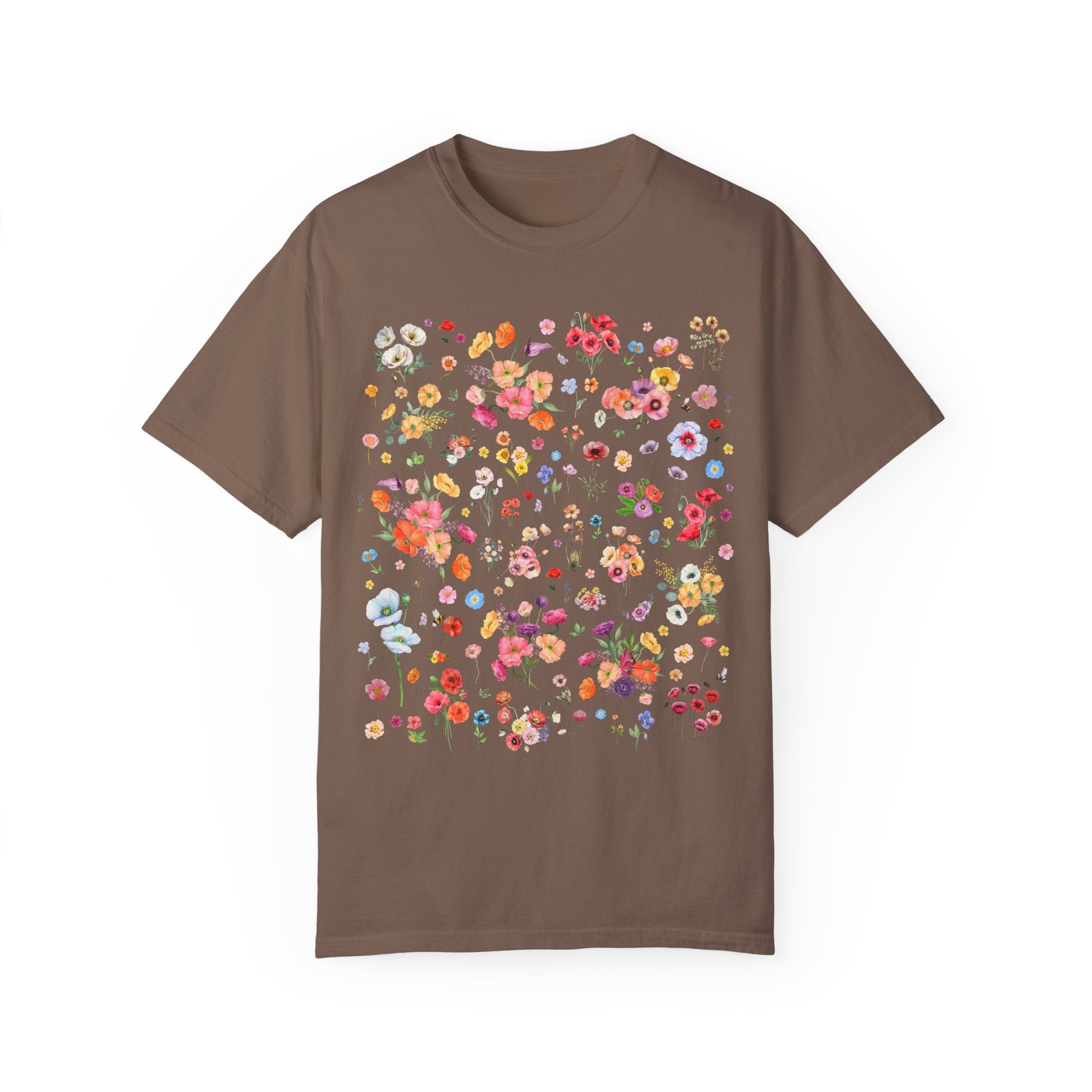 Poppy Flower Tee Shirt for Mom Who Gardens or Wedding Florist Who Loves Poppies, Cute Boho Gardening T-Shirt, Cut Flower Farmer or Gardener - Opal and June