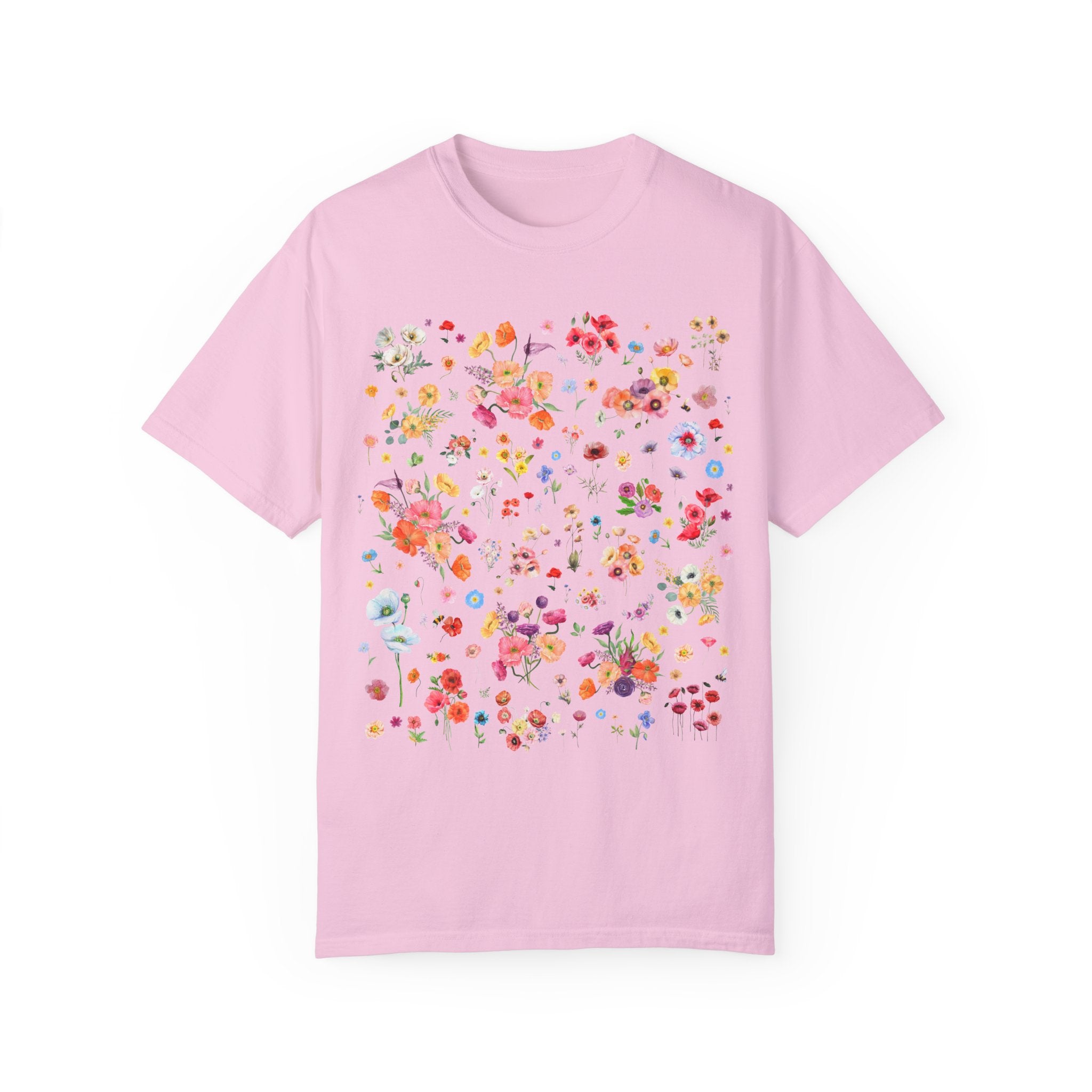 Poppy Flower Tee Shirt for Mom Who Gardens or Wedding Florist Who Loves Poppies, Cute Boho Gardening T-Shirt, Cut Flower Farmer or Gardener - Opal and June
