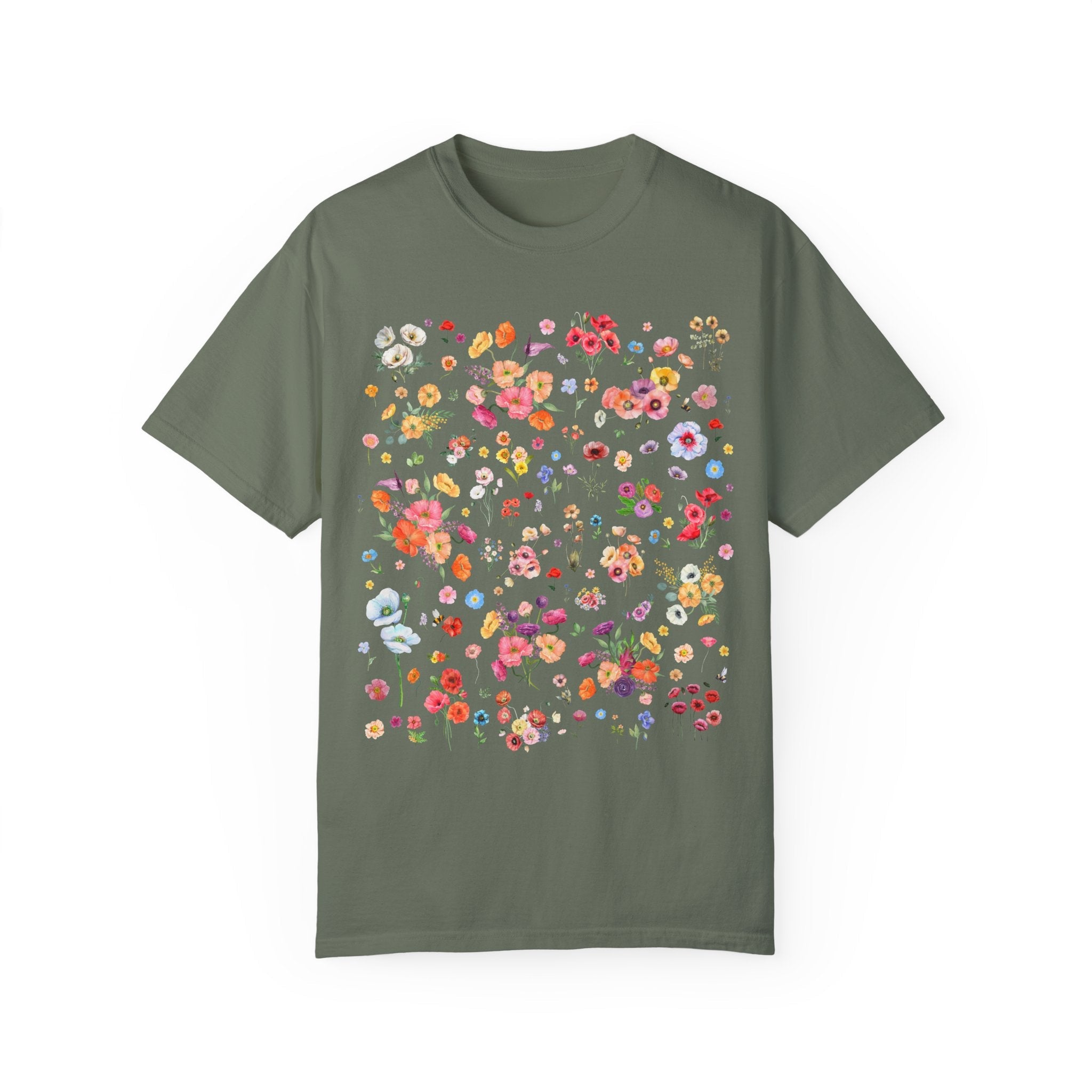Poppy Flower Tee Shirt for Mom Who Gardens or Wedding Florist Who Loves Poppies, Cute Boho Gardening T-Shirt, Cut Flower Farmer or Gardener - Opal and June