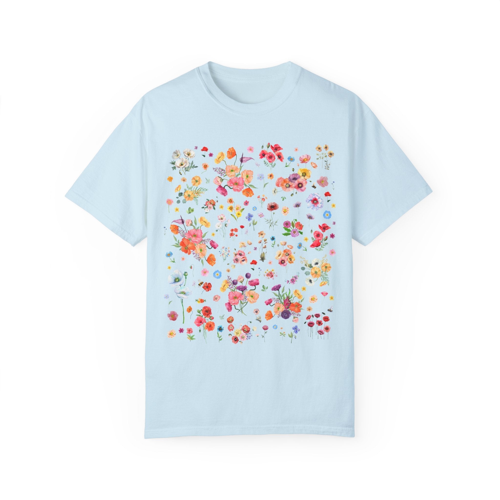 Poppy Flower Tee Shirt for Mom Who Gardens or Wedding Florist Who Loves Poppies, Cute Boho Gardening T-Shirt, Cut Flower Farmer or Gardener - Opal and June