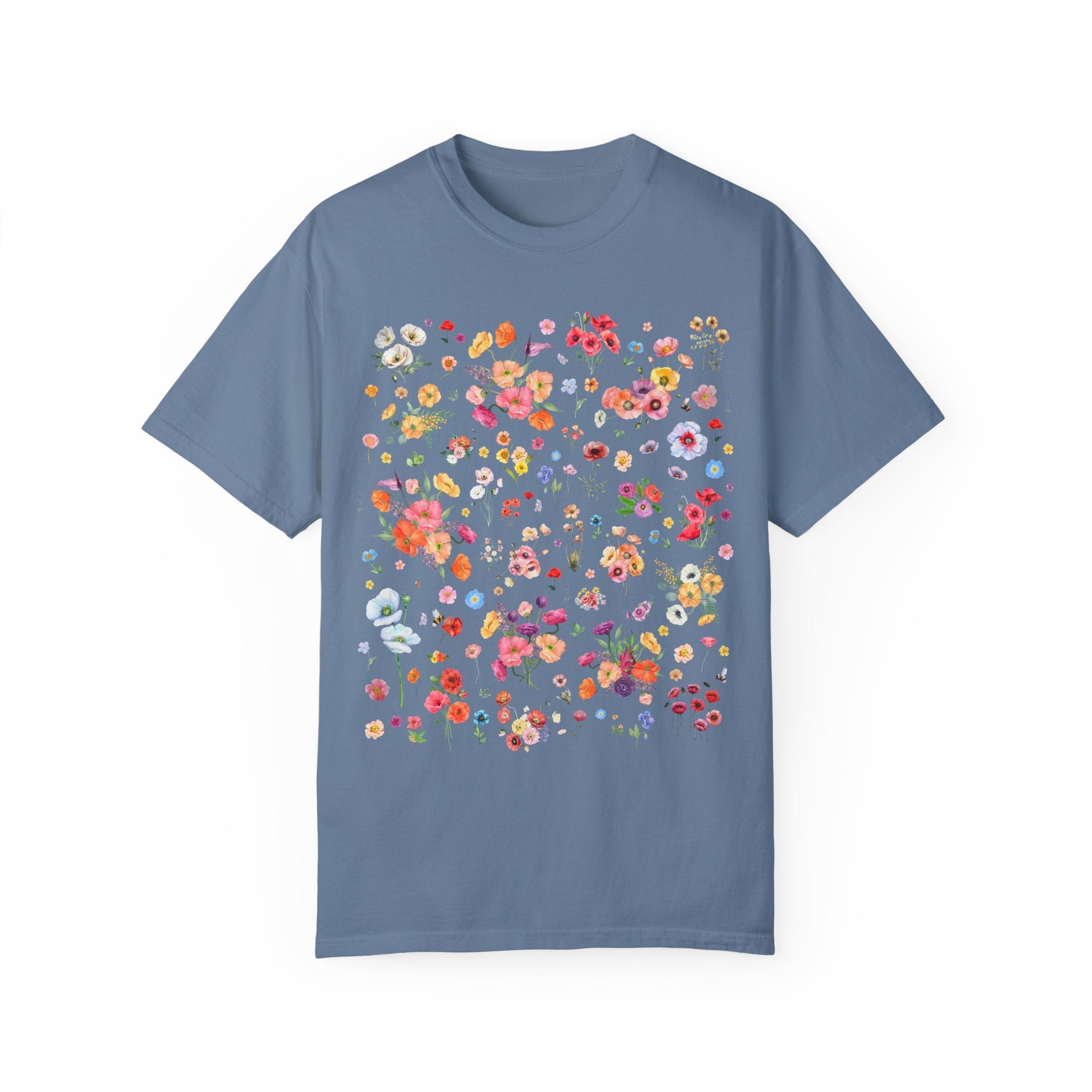 Poppy Flower Tee Shirt for Mom Who Gardens or Wedding Florist Who Loves Poppies, Cute Boho Gardening T-Shirt, Cut Flower Farmer or Gardener - Opal and June