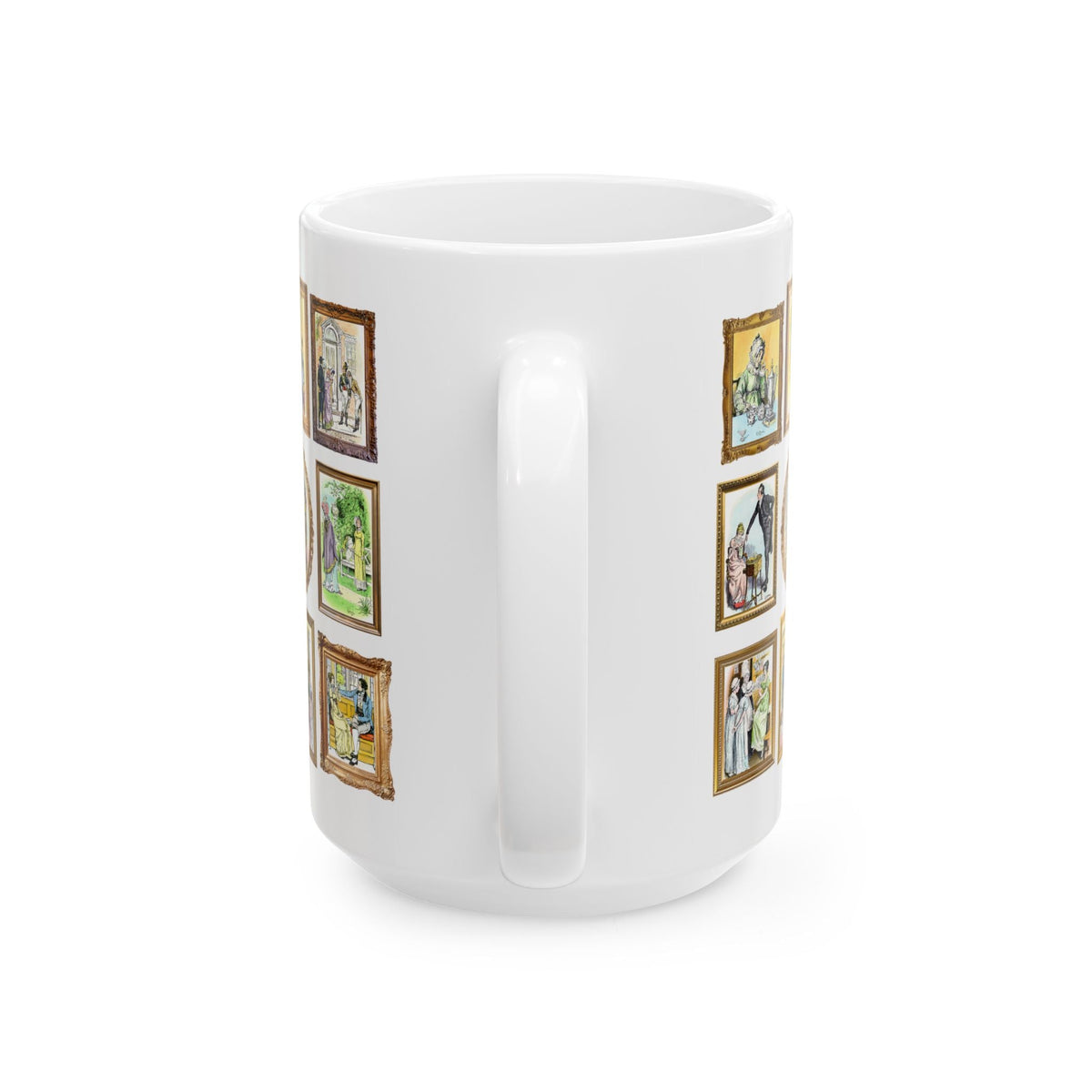 Pride and Prejudice Art History Illustration Coffee Mug: Famous Jane Austen Illustrations by CE Brock, Victorian Era Book Lover Gift Idea - Opal and June