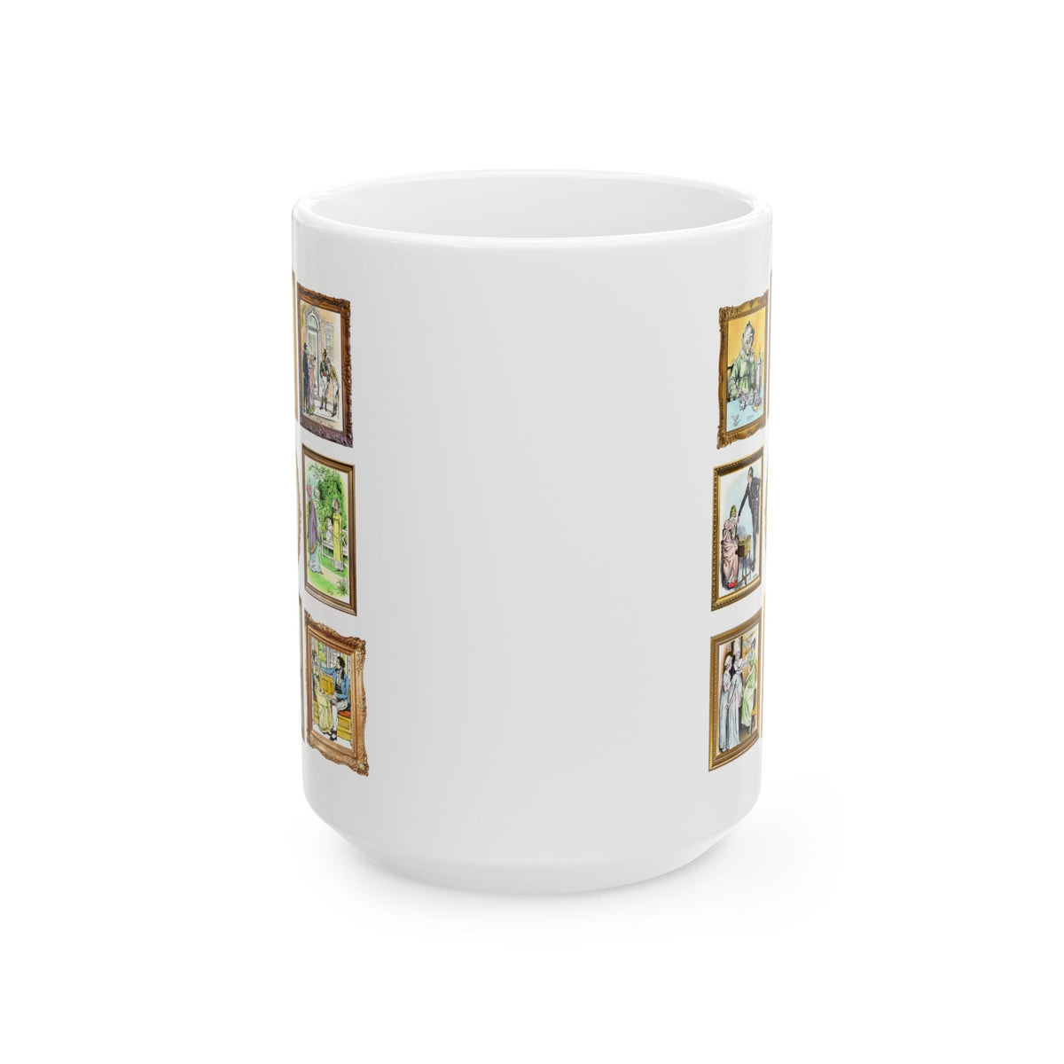 Pride and Prejudice Art History Illustration Coffee Mug: Famous Jane Austen Illustrations by CE Brock, Victorian Era Book Lover Gift Idea - Opal and June