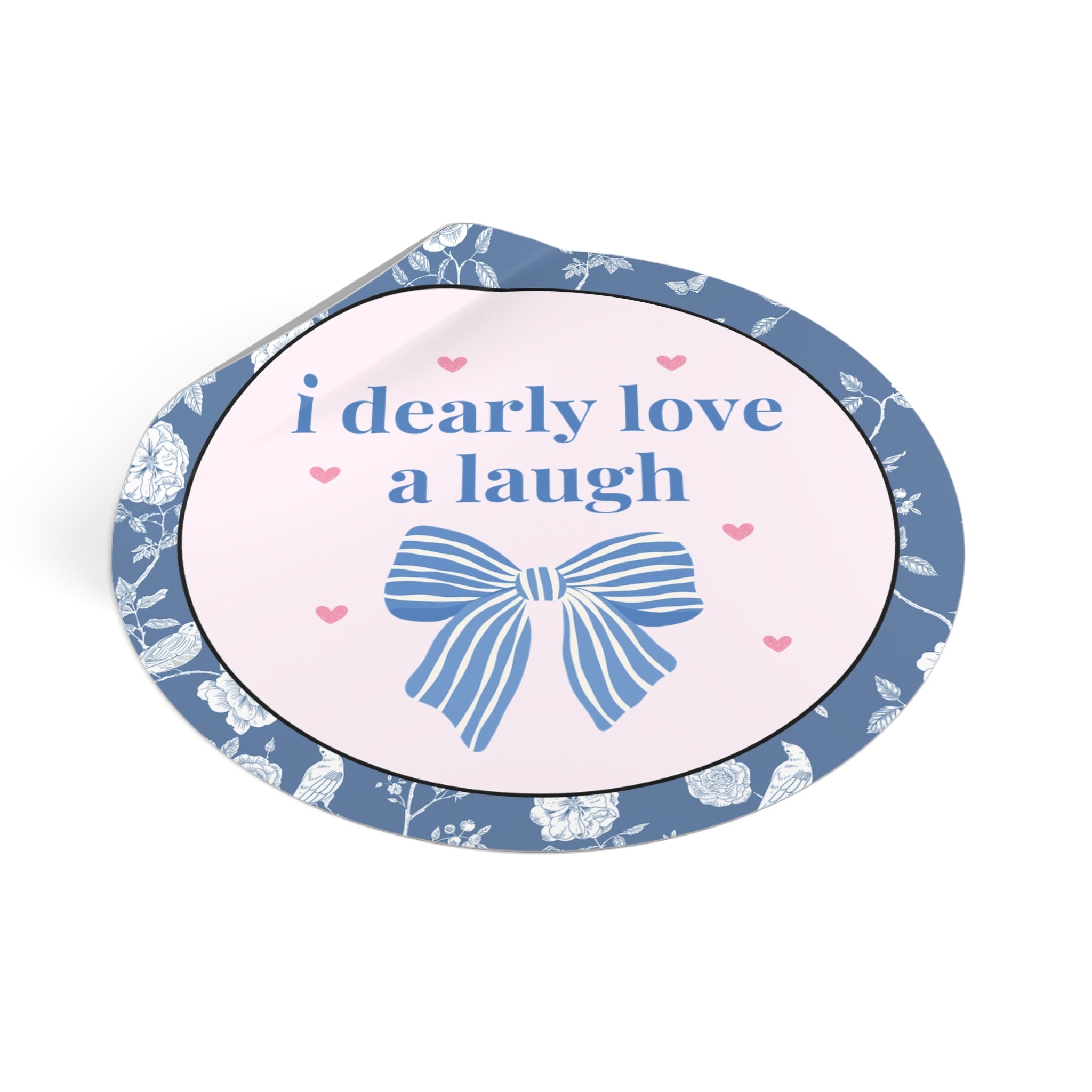 Pride and Prejudice Jane Austen Sticker: I Dearly Love a Laugh, Elizabeth Bennet Classic Literature Major Present, Cute Romance Reader Gift - Opal and June