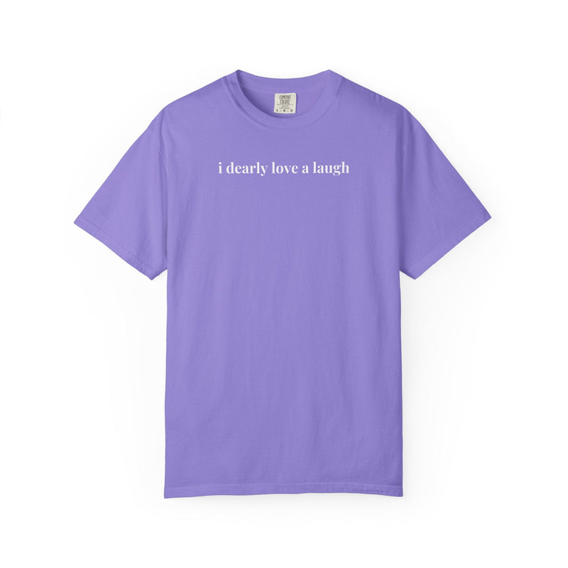 Pride and Prejudice Jane Austen Tee Shirt with Elizabeth Bennet Quote: I Dearly Love a Laugh, Cute Bookish Shirt, Historical Romance Reader - Opal and June