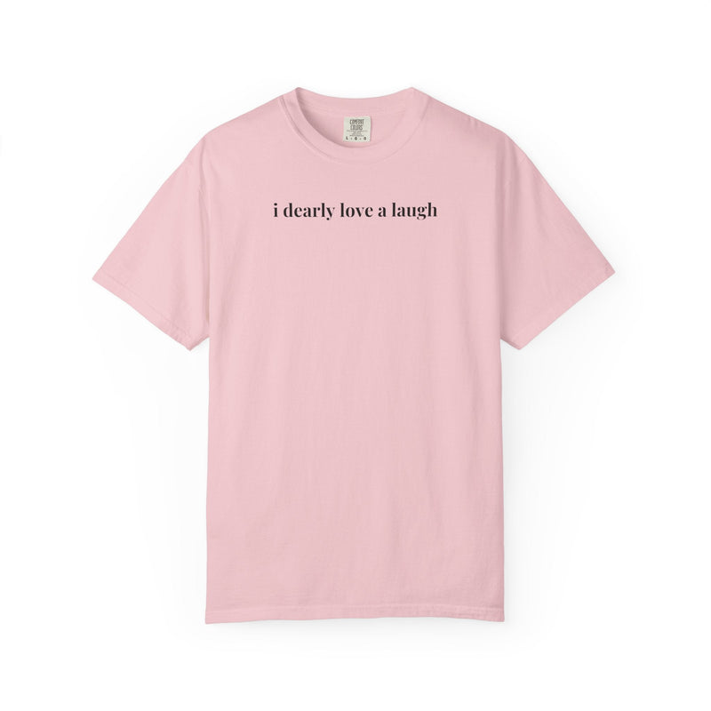 Pride and Prejudice Jane Austen Tee Shirt with Elizabeth Bennet Quote: I Dearly Love a Laugh, Cute Bookish Shirt, Historical Romance Reader - Opal and June