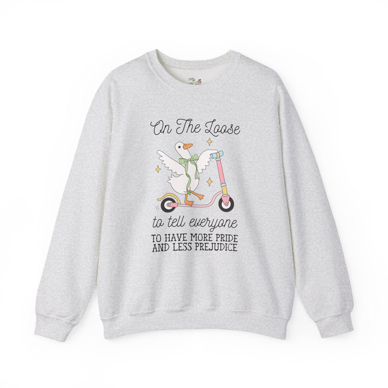 Pride and Prejudice LGBTQ Sweatshirt for Animal Lover, Silly Goose 90s Aesthetic Crewneck for Pride Month, Gay Rights Jane Austen Shirt - Opal and June