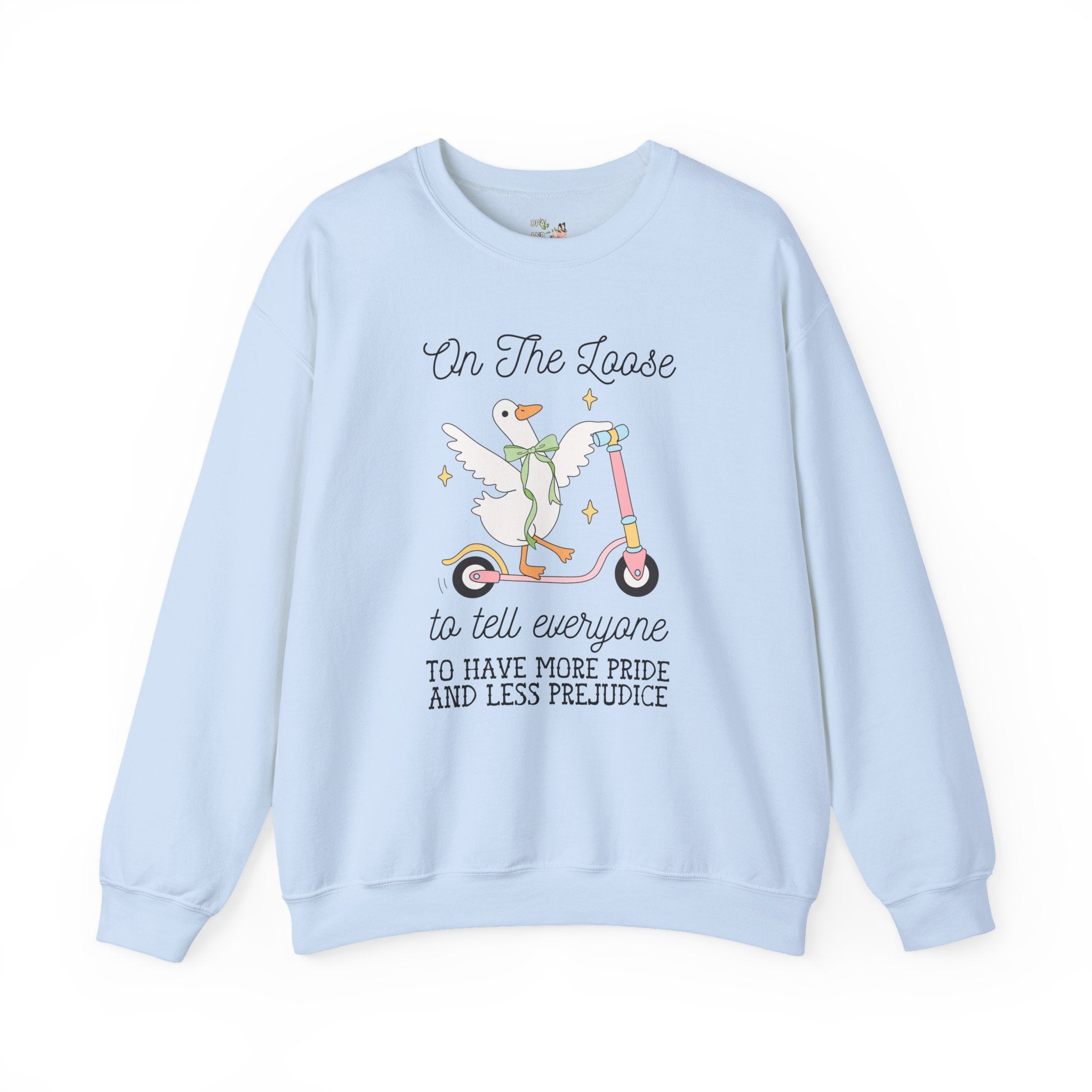Pride and Prejudice LGBTQ Sweatshirt for Animal Lover, Silly Goose 90s Aesthetic Crewneck for Pride Month, Gay Rights Jane Austen Shirt - Opal and June
