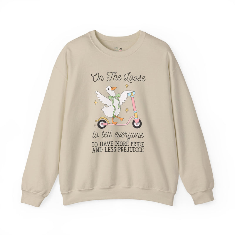 Pride and Prejudice LGBTQ Sweatshirt for Animal Lover, Silly Goose 90s Aesthetic Crewneck for Pride Month, Gay Rights Jane Austen Shirt - Opal and June
