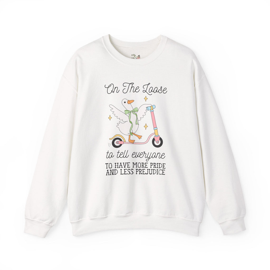 Pride and Prejudice LGBTQ Sweatshirt for Animal Lover, Silly Goose 90s Aesthetic Crewneck for Pride Month, Gay Rights Jane Austen Shirt - Opal and June