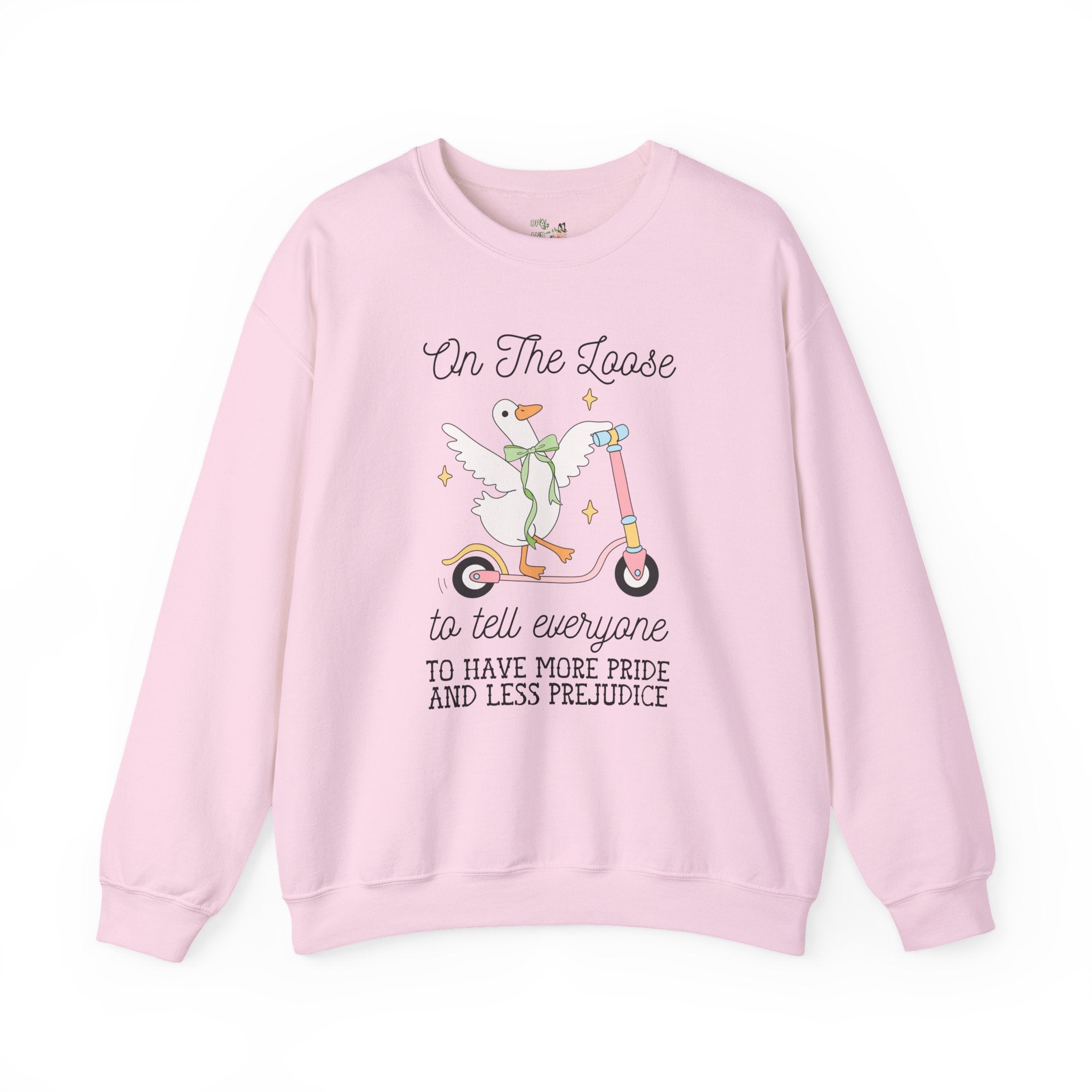 Pride and Prejudice LGBTQ Sweatshirt for Animal Lover, Silly Goose 90s Aesthetic Crewneck for Pride Month, Gay Rights Jane Austen Shirt - Opal and June