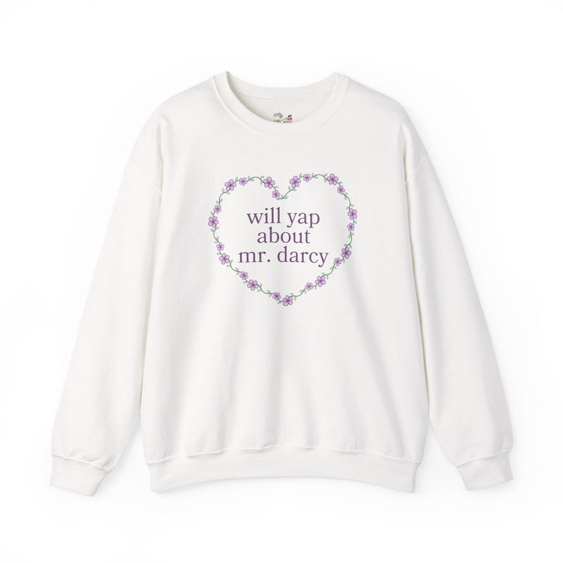 Pride and Prejudice Sweatshirt for Bookworm Who Loves Mr. Darcy, Funny Saying Classic Literature Shirt with Flowers, Book Lover Gift Idea - Opal and June