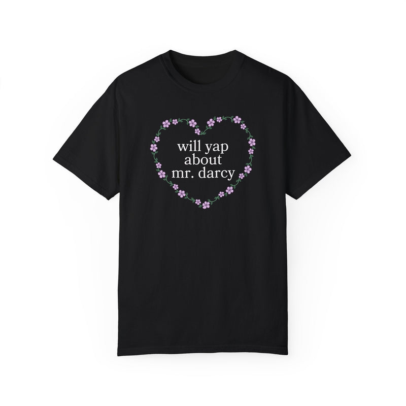 Pride and Prejudice Tee Shirt for Bookworm Who Loves Mr. Darcy, Funny Saying Classic Literature T-Shirt with Flowers, Book Lover Gift Idea - Opal and June