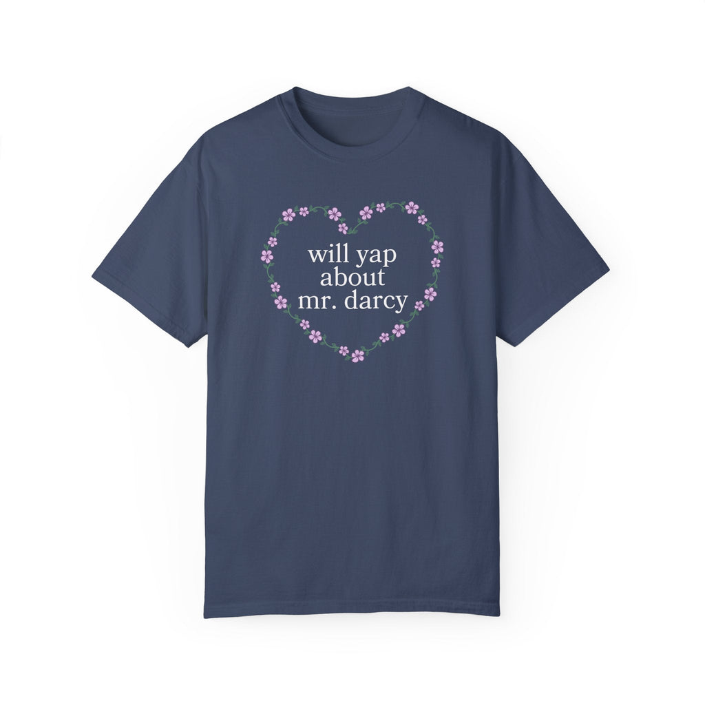 Pride and Prejudice Tee Shirt for Bookworm Who Loves Mr. Darcy, Funny Saying Classic Literature T-Shirt with Flowers, Book Lover Gift Idea - Opal and June