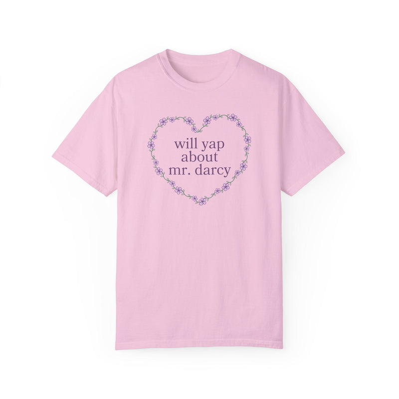 Pride and Prejudice Tee Shirt for Bookworm Who Loves Mr. Darcy, Funny Saying Classic Literature T-Shirt with Flowers, Book Lover Gift Idea - Opal and June