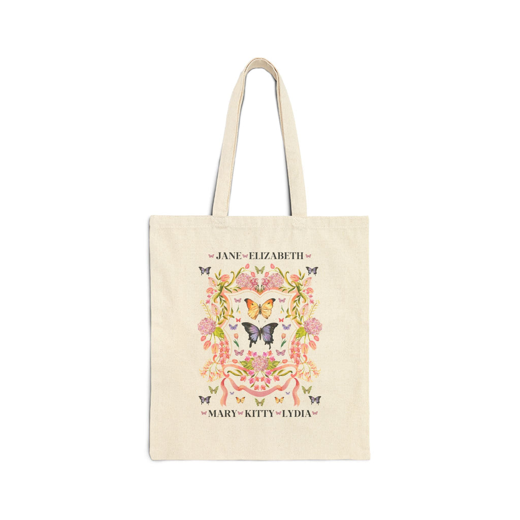 Pride And Prejudice Tote Bag for Butterly Lover: Boho Bennet Sisters Tote - Opal and June