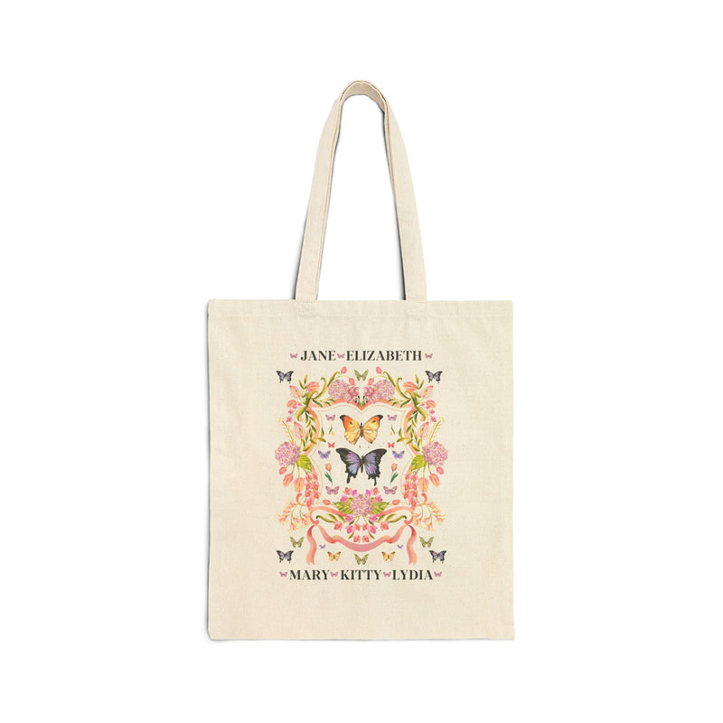 Pride And Prejudice Tote Bag for Butterly Lover: Boho Bennet Sisters Tote - Opal and June