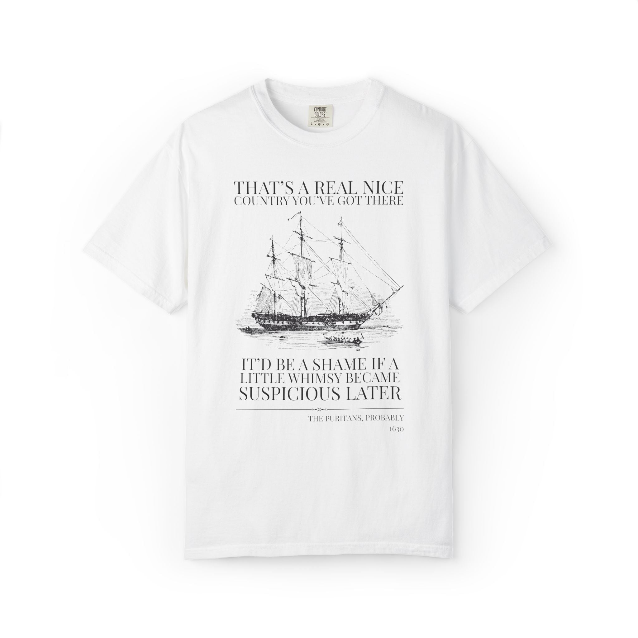Puritan American History T-Shirt for Early US History Buff, Salem Witch Trials, Spooky History, 17th Century History, Religious History Tee - Opal and June