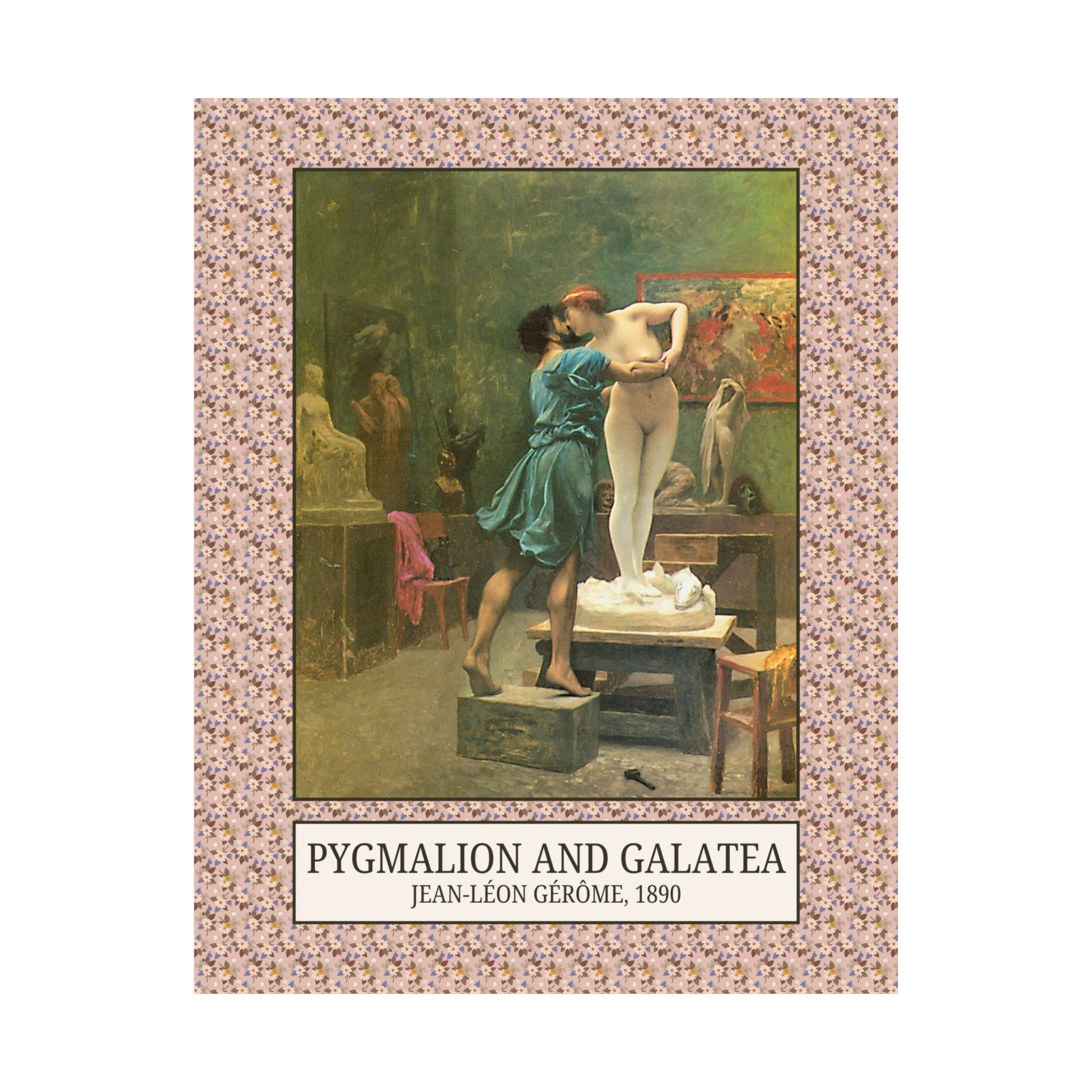 Pygmalion and Galatea by Jean - Leon Gerome, 19th Century Art History Poster Print, Floral Cottagecore Decor for Library, Humanities Major - Opal and June